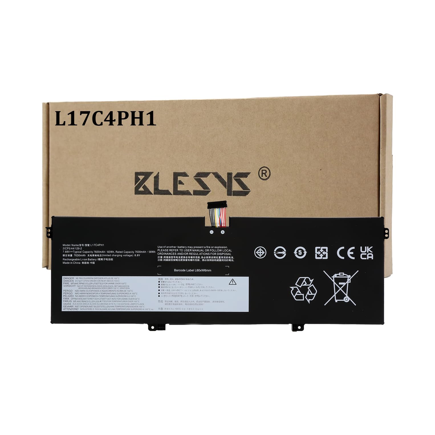 BLESYS L17M4PH1 L17C4PH1 - Batteria per Lenovo Yoga C930-13IKB Series