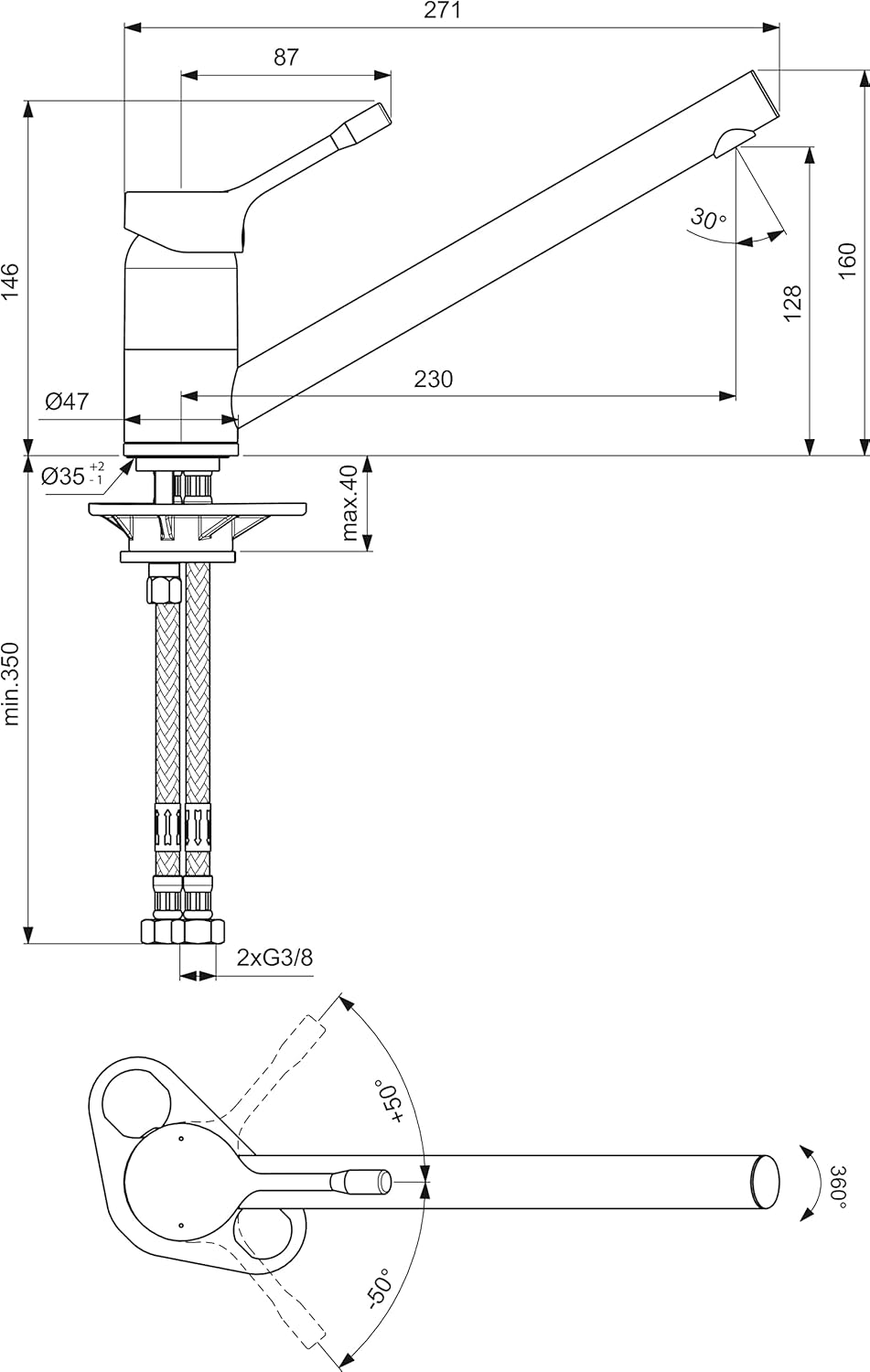 Ideal Standard Ceralook - Miscelatore Monocomando Cucina - immagine 2