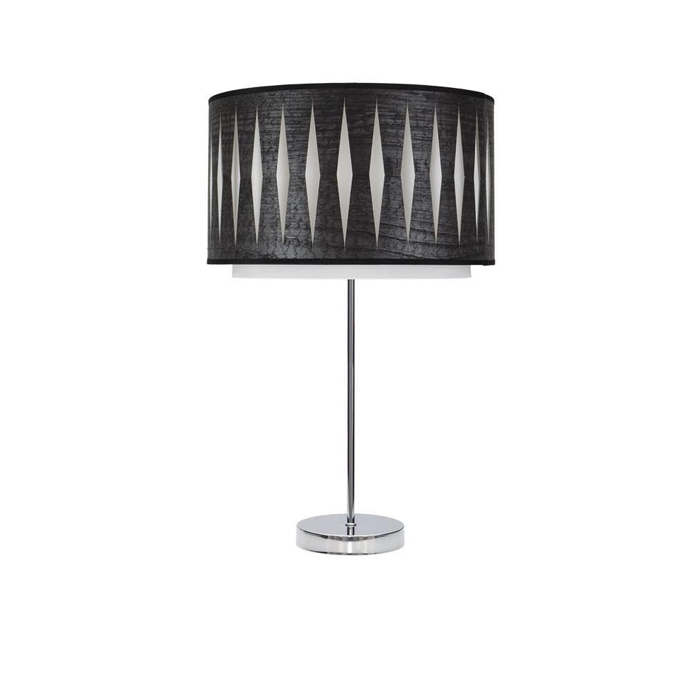 Prendeluz Tavolo alto 1xE27 Cromo/Legno Nero