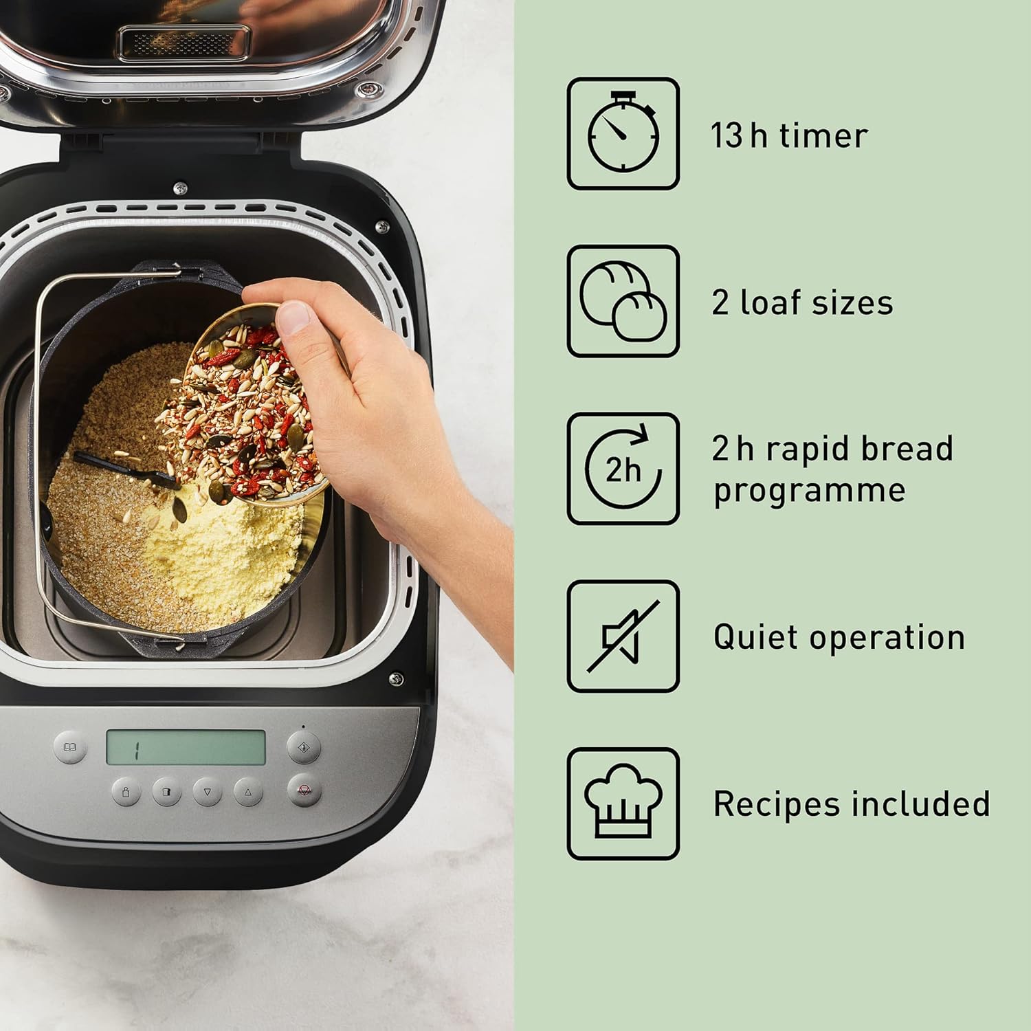 Panasonic SD-ZP2000WXE Macchina Pane Automatica, Nero - immagine 10