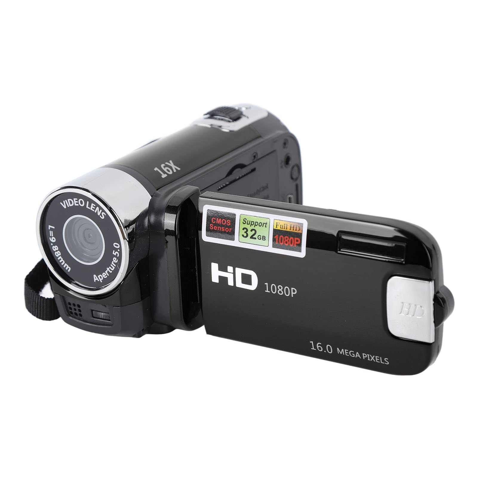 Elprico Fotocamera DV 4K 48MP con Zoom Digitale 16x, Black