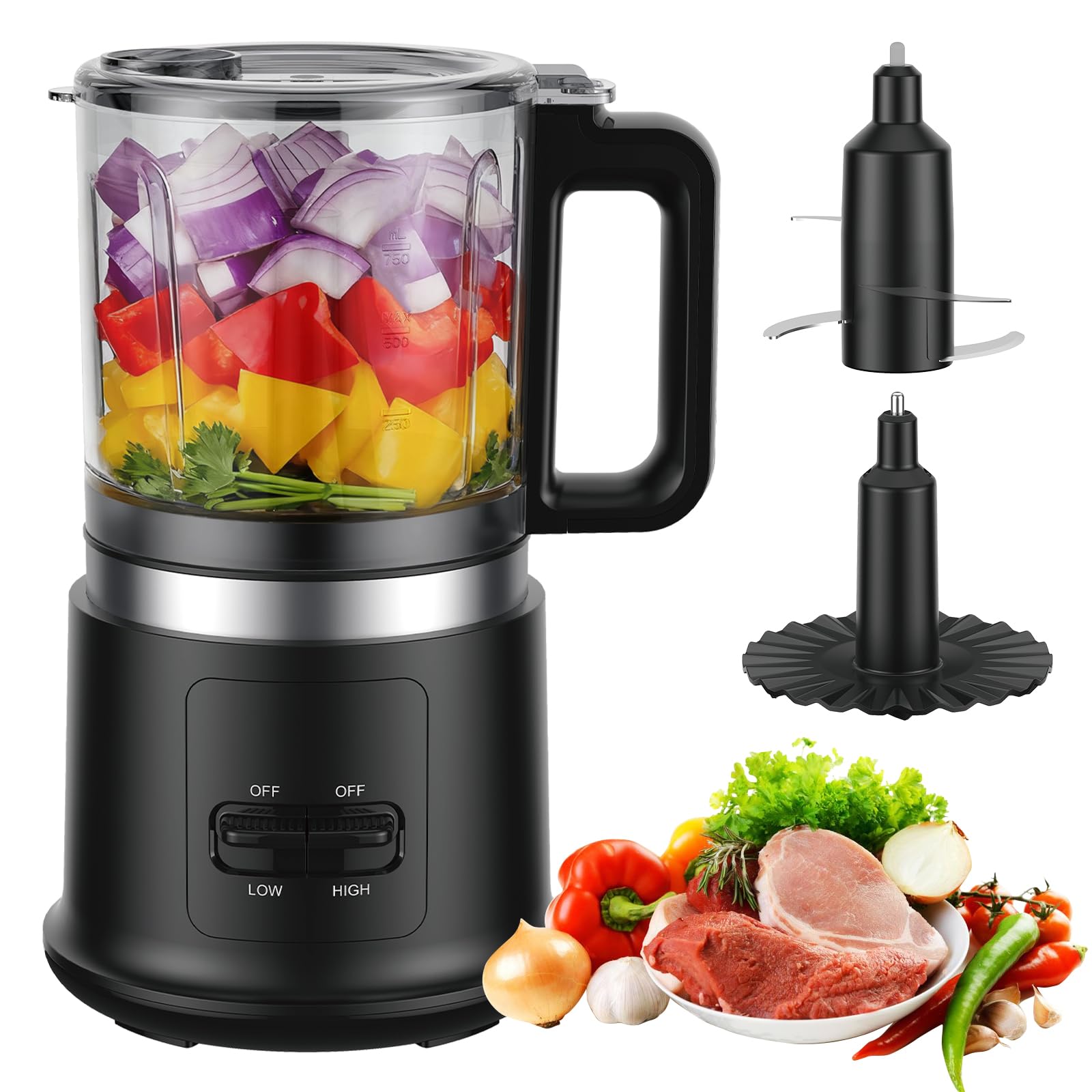 Tritatutto Elettrico 400W con 2 Velocità e 4 Lame