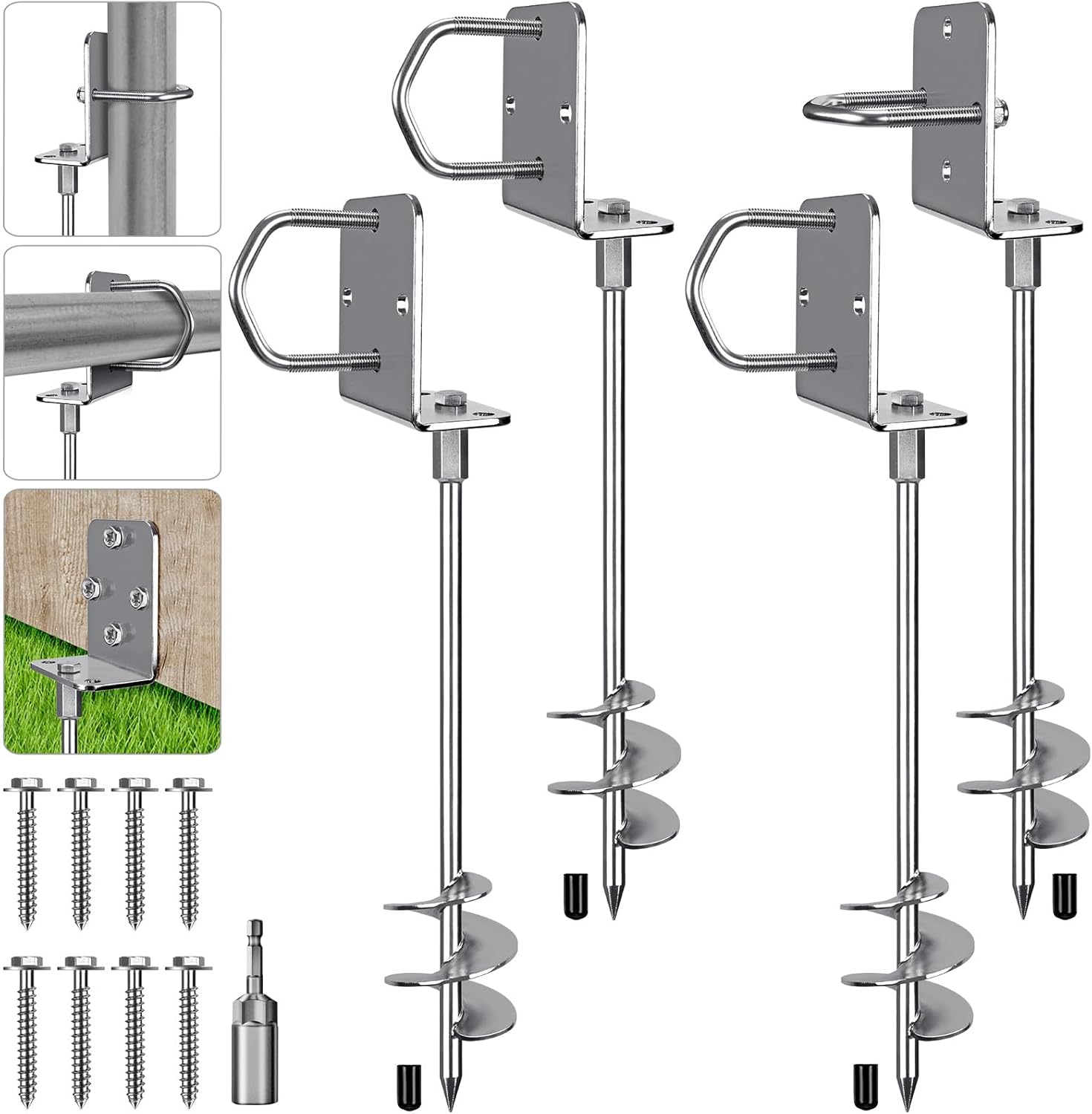 Insaga Picchetto per Tenda in Metallo 61cm, 4 pz