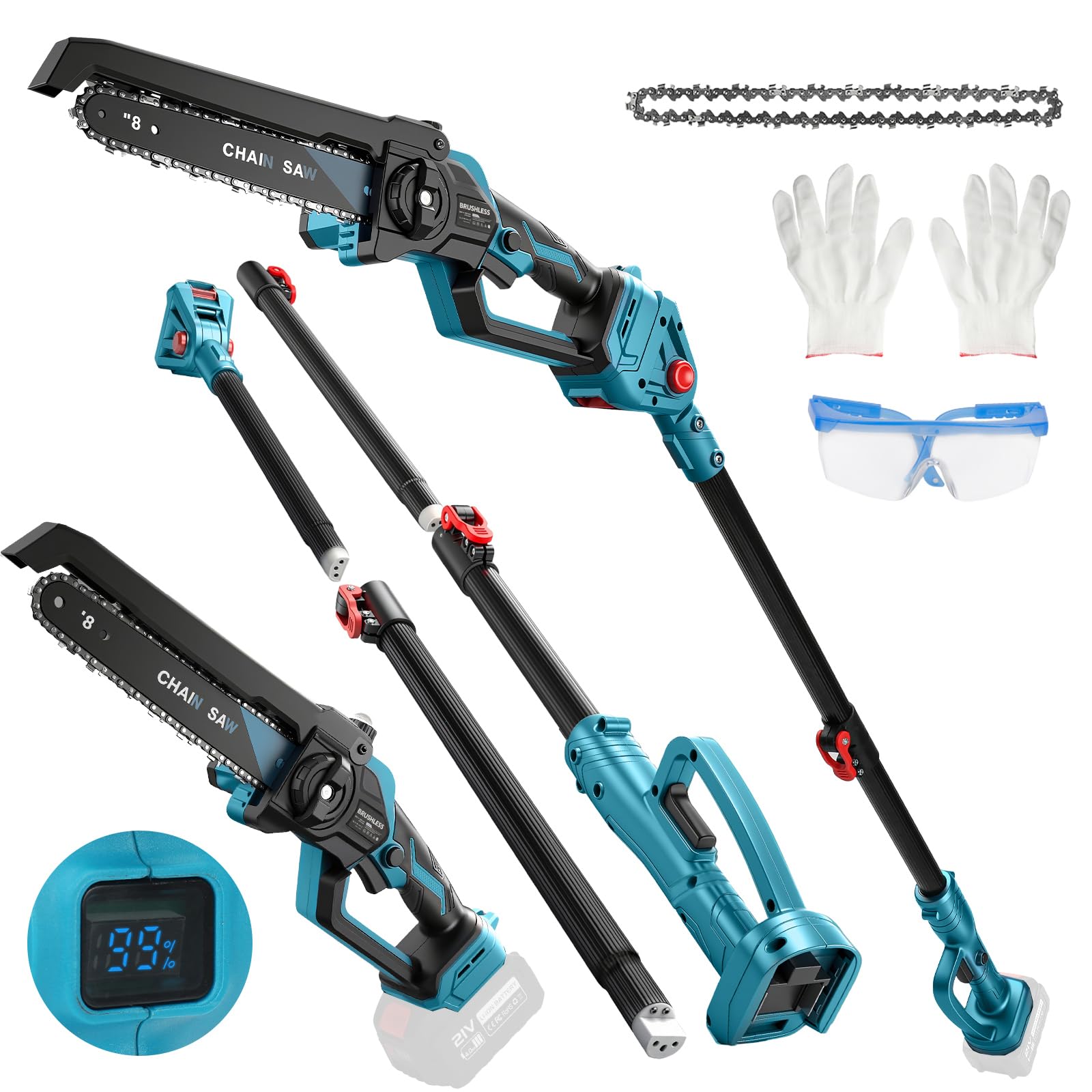 Sega Telescopica 2 in 1 Senza Fili 8 Pollici 780W