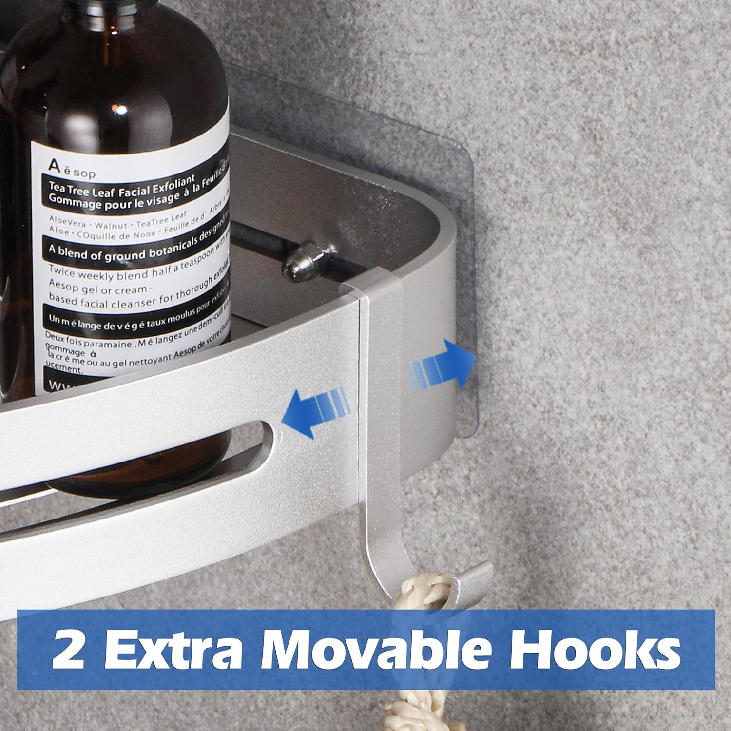 Gricol Mensola Doccia Angolare Senza Foratura, Argento - immagine 7