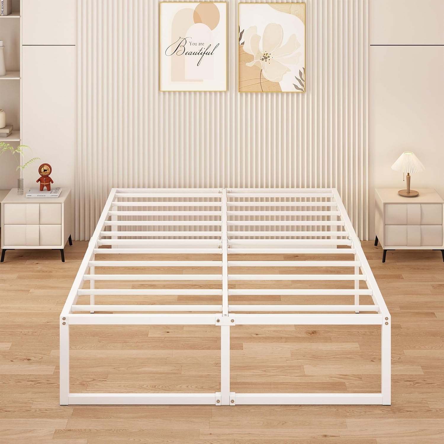 Yicensen Struttura Letto Matrimoniale 160x190 cm, Bianco