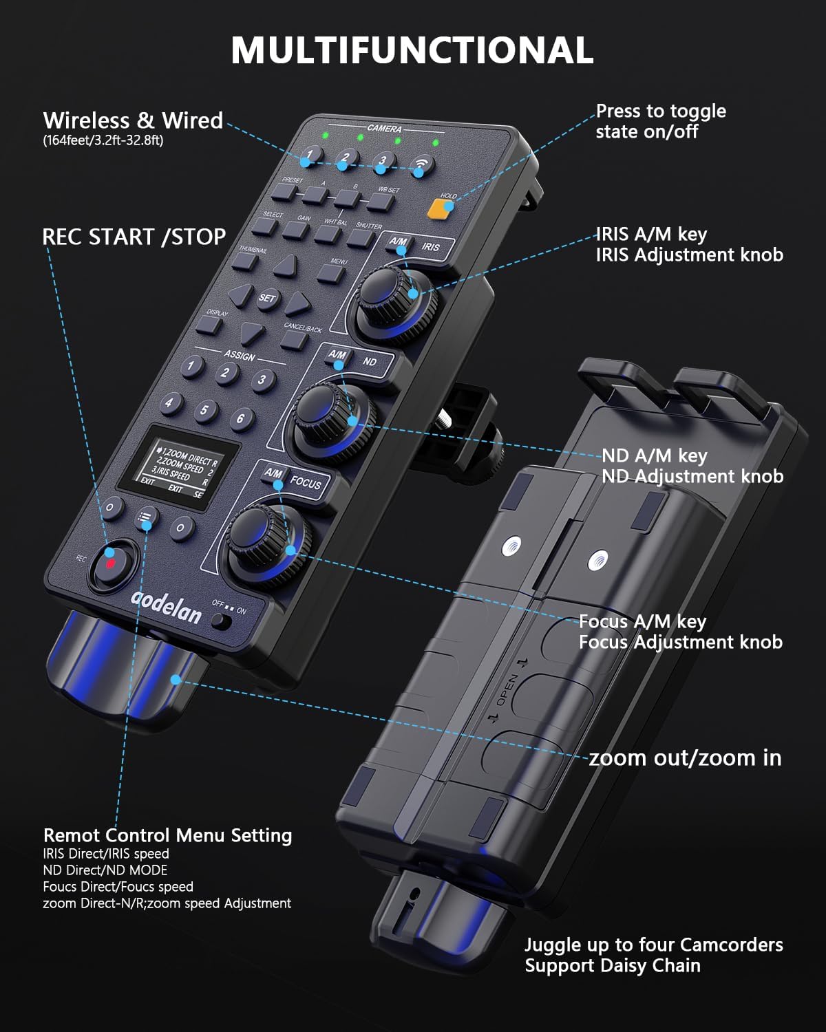 Wireless Camcorder Lanc Zoom Controller - immagine 2