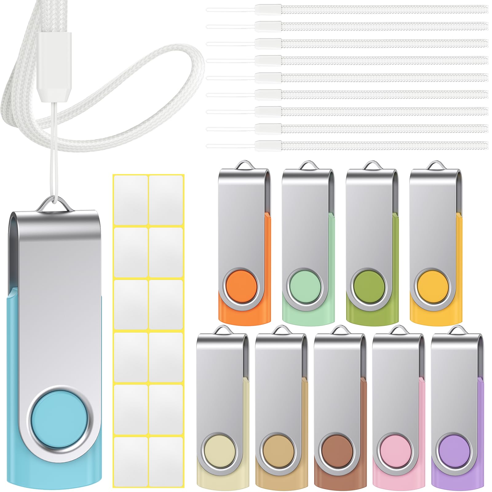 Uflatek 32GB Chiavetta USB 3.0 - 10 Pezzi Colori Misti