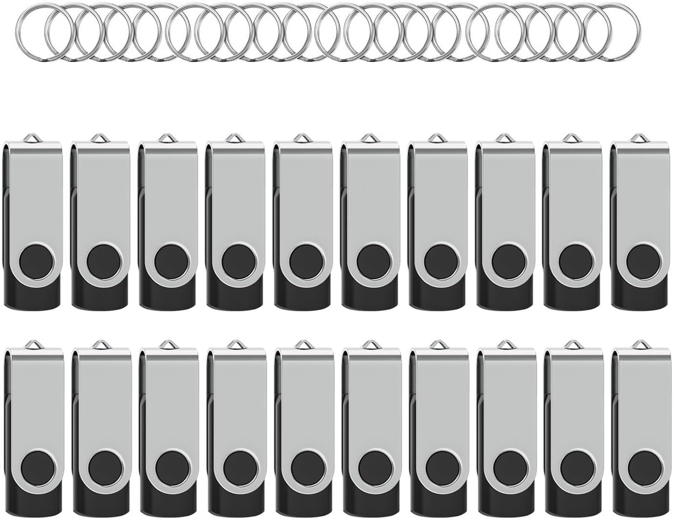 Wooolken Chiavetta USB 1GB Girevole - Set 20 Pezzi Nero