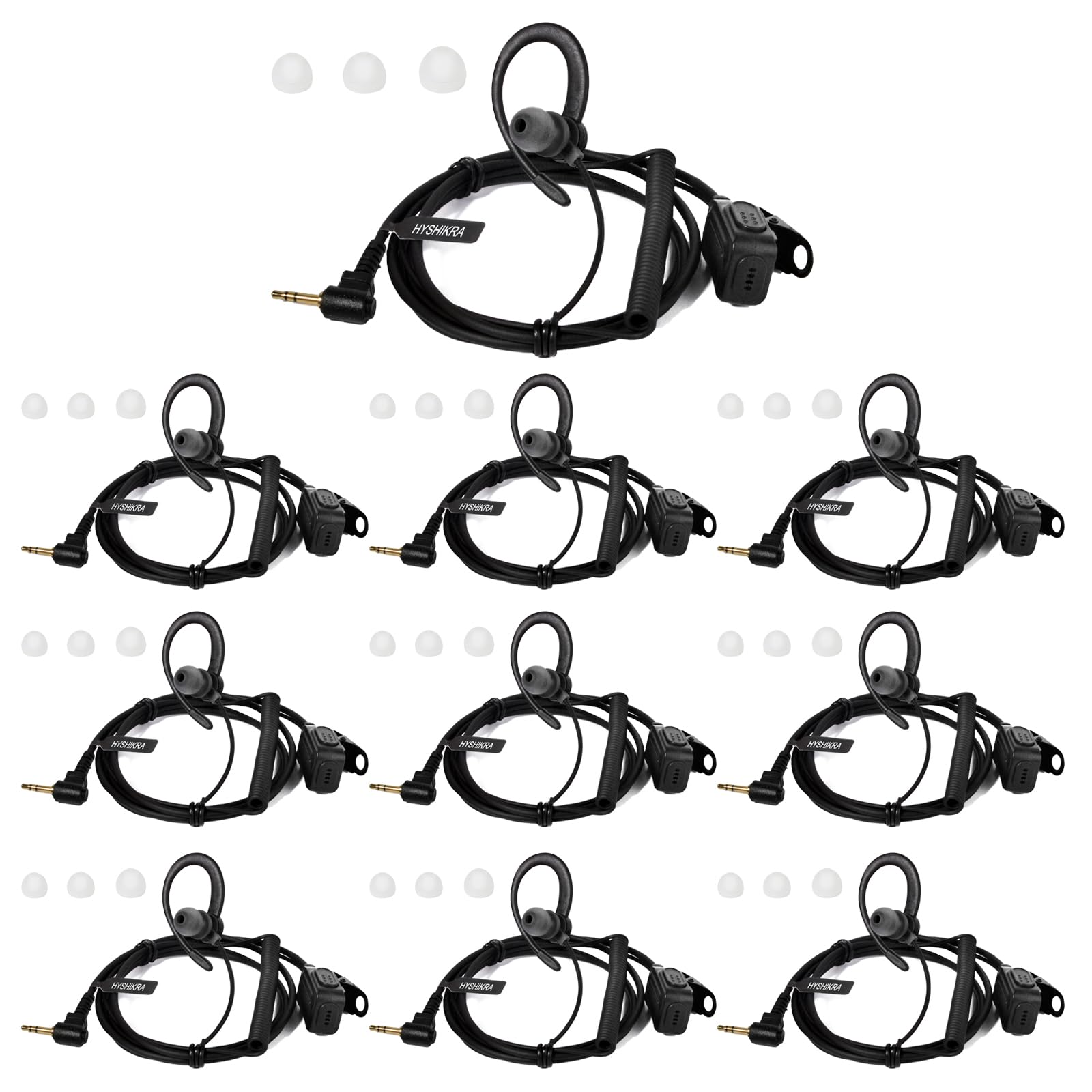 Auricolare Radio Sicurezza a G con Microfono (10 PACK)