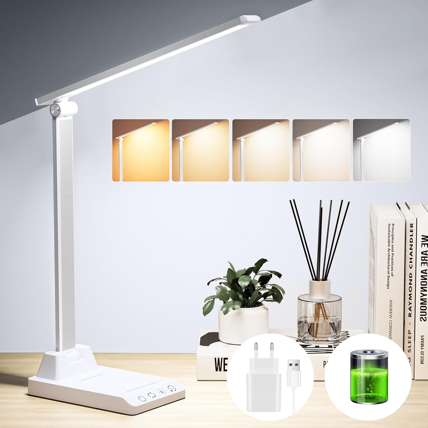 Lampada da Tavolo Senza Fili 2500mAh USB - immagine 1