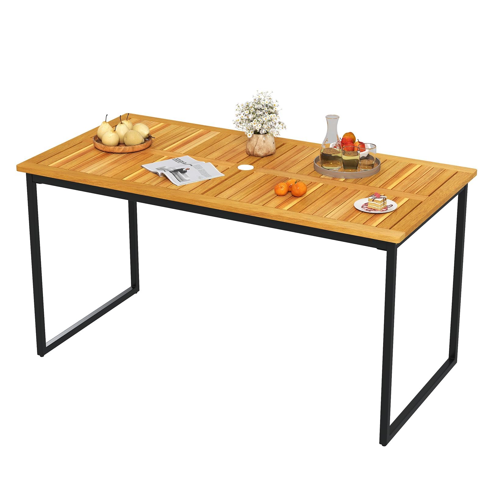 Fantask Tavolo da Pranzo in Legno di Acacia 140x70x73cm