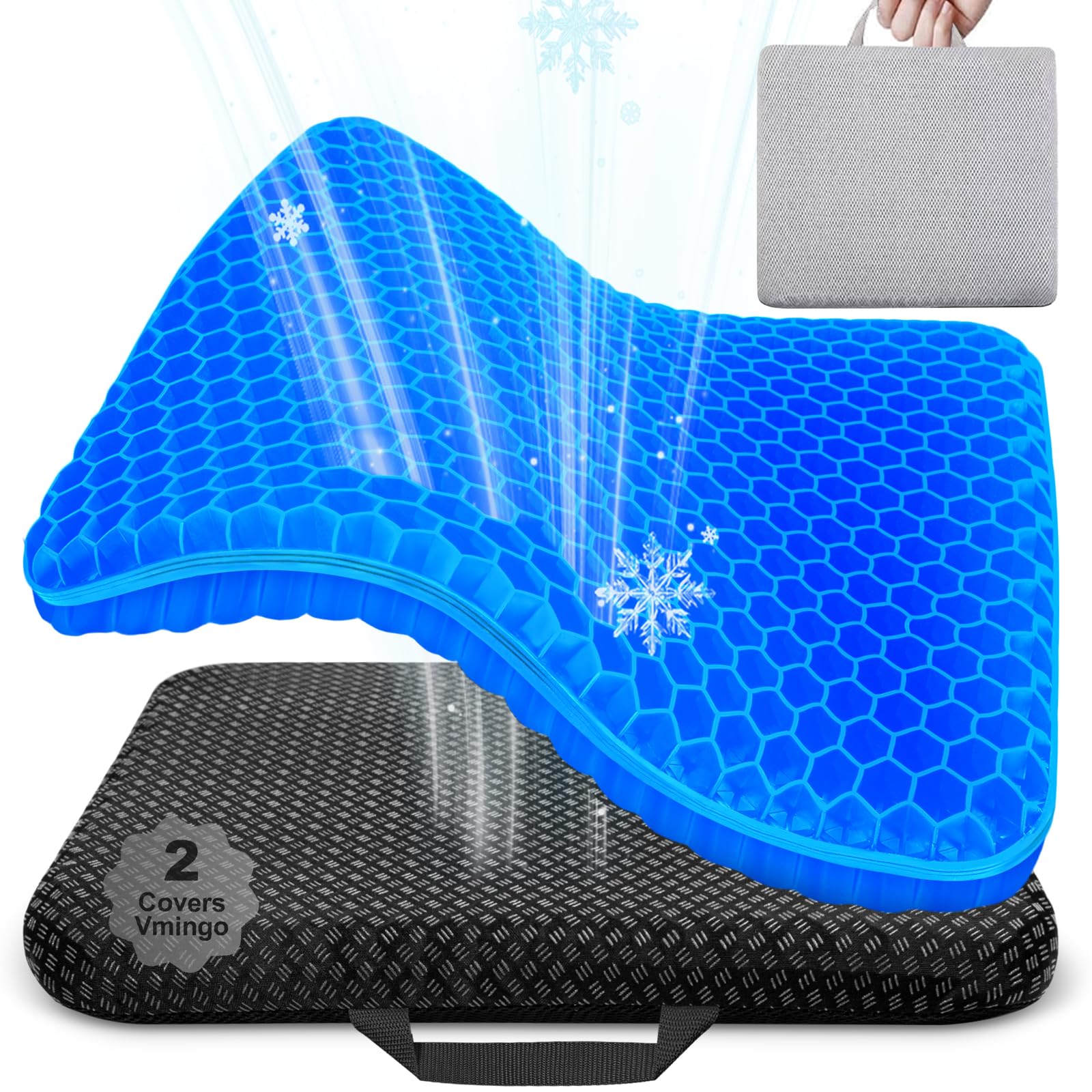 Vmingo Cuscino Gel Per Sedia Antidecubito, Blu Scuro