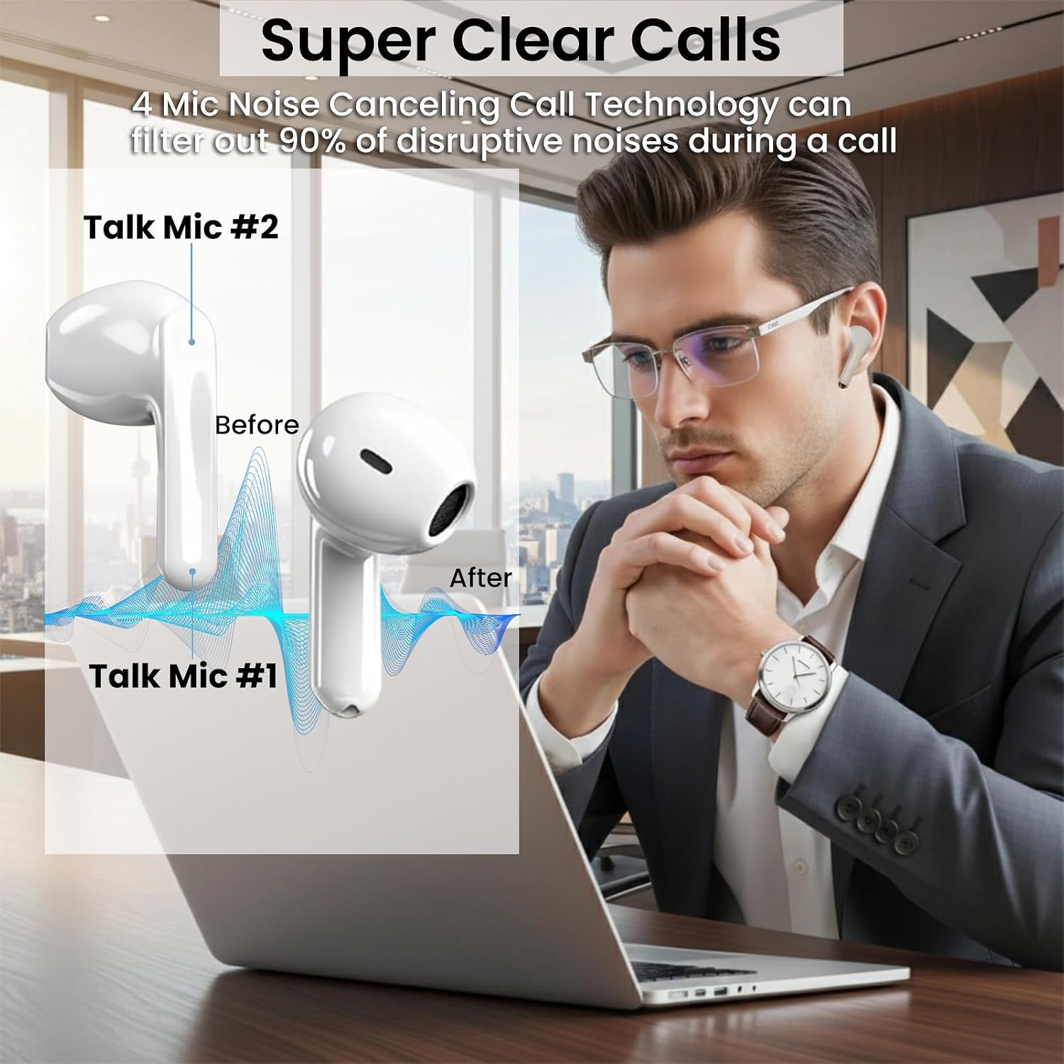 Cuffie Bluetooth 5.4 In Ear Stereo HiFi 58 Ore | Qrudle | Velz