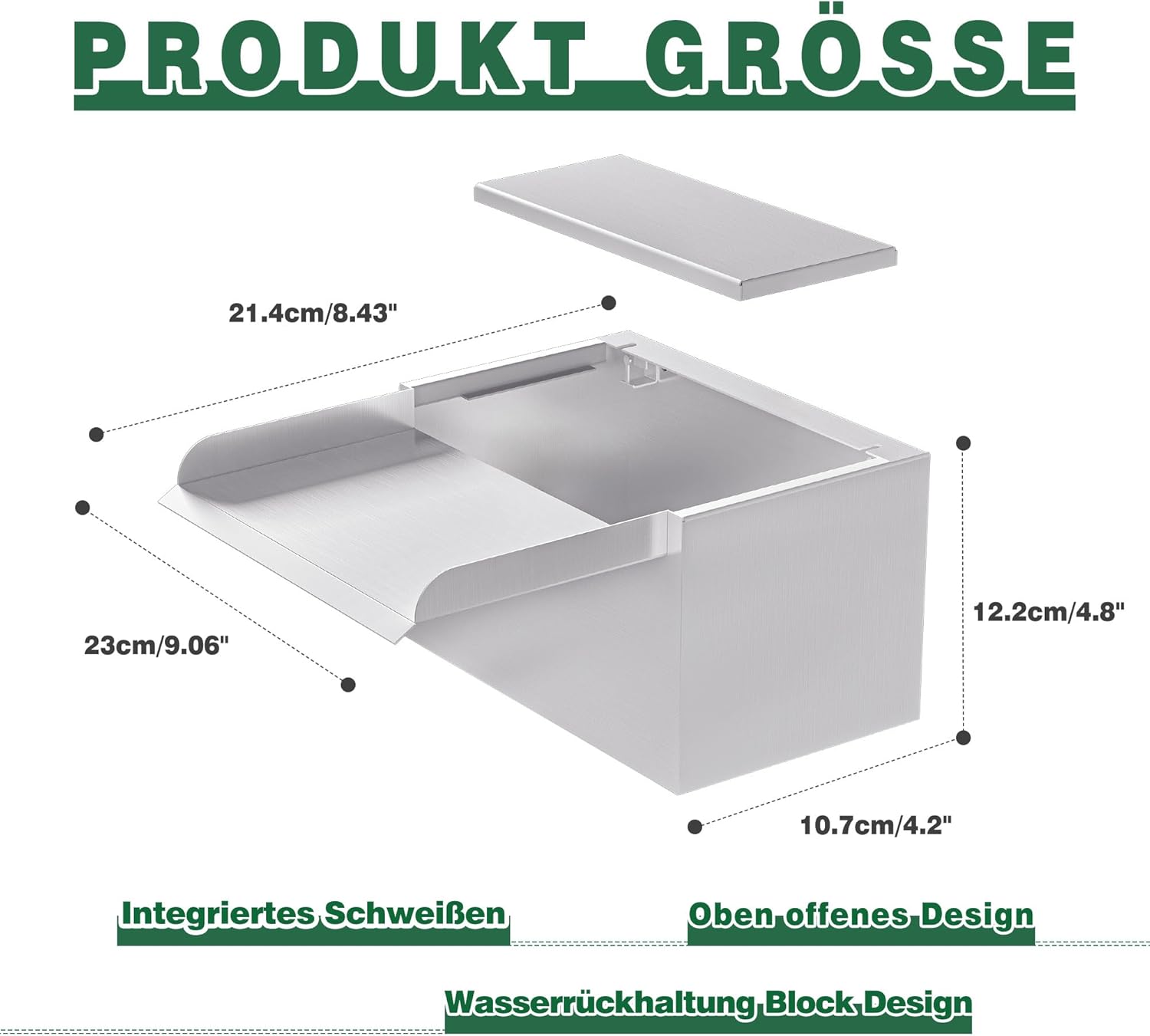 Longrunnew Pallet per Laghetto in Acciaio Inox - immagine 2