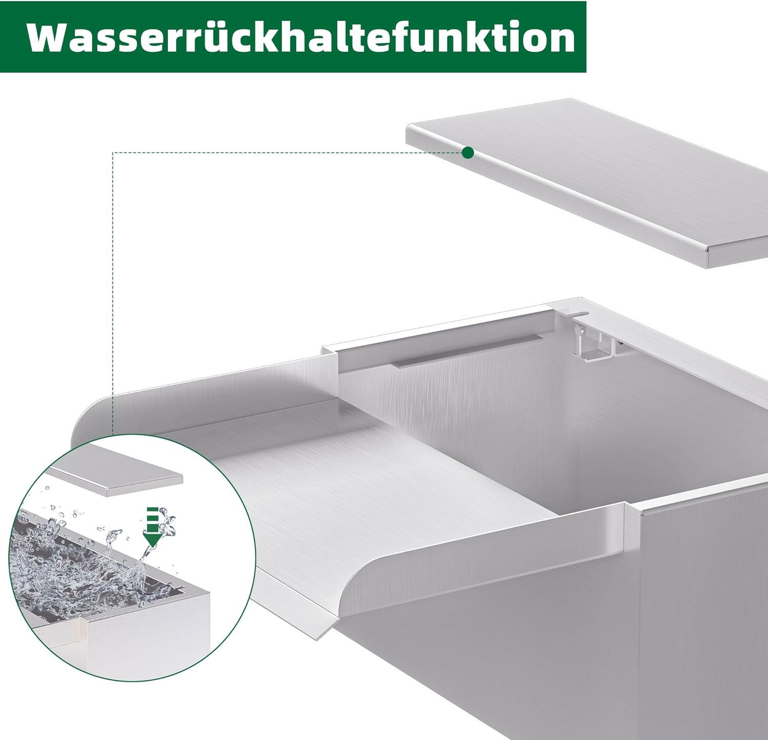 Longrunnew Pallet per Laghetto in Acciaio Inox - immagine 3