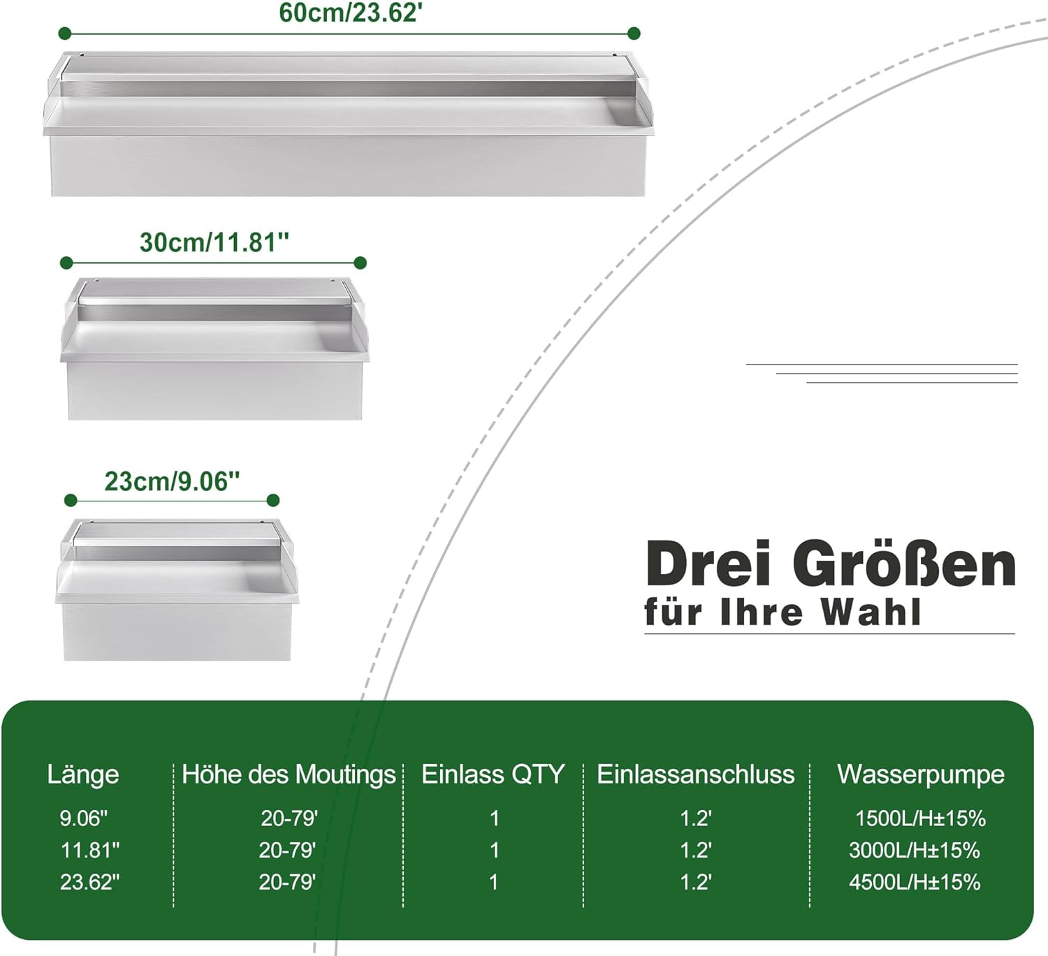 Longrunnew Pallet per Laghetto in Acciaio Inox - immagine 6