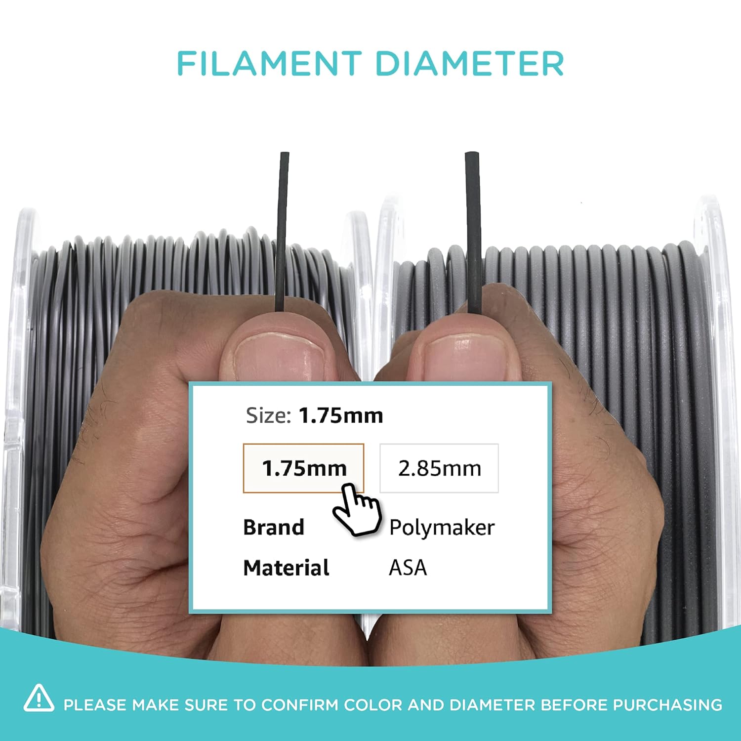 Polymaker PolyLite ASA Nero - 1.75mm - 1kg - immagine 5