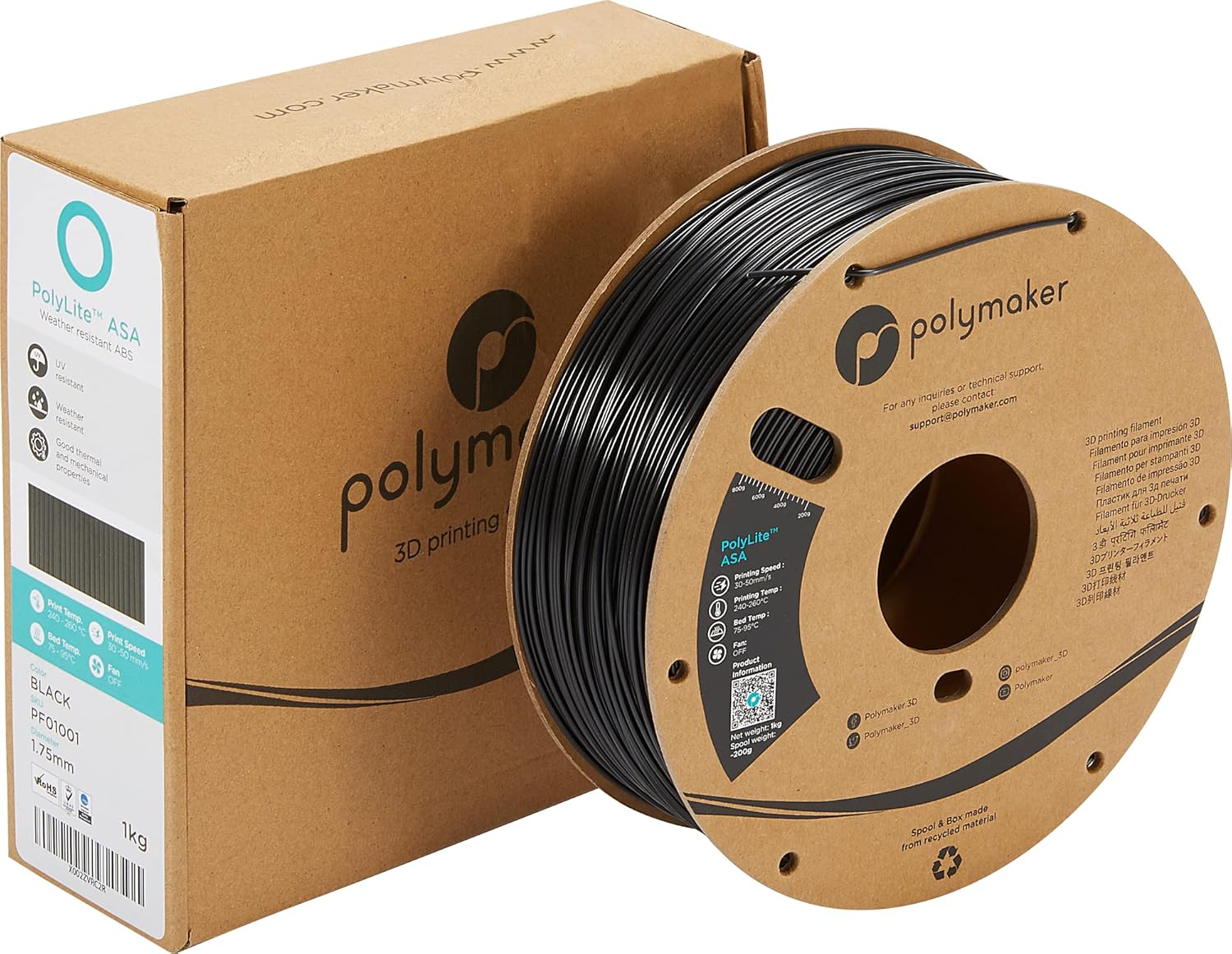 Polymaker PolyLite ASA Nero - 1.75mm - 1kg - immagine 6