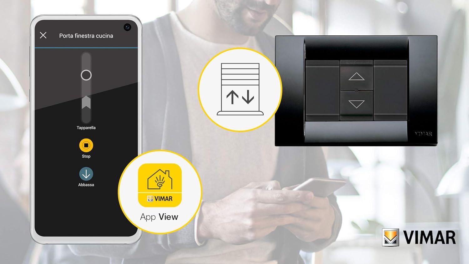 Vimar 16494 Idea Comando Connesso VIEW Wireless, Grigio - immagine 2
