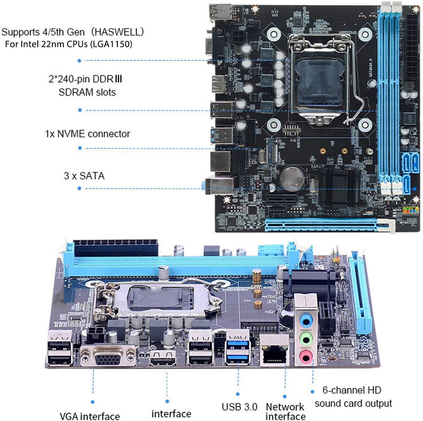 Dpofirs Scheda Madre Gaming H81 per PC LGA 1150 - immagine 5
