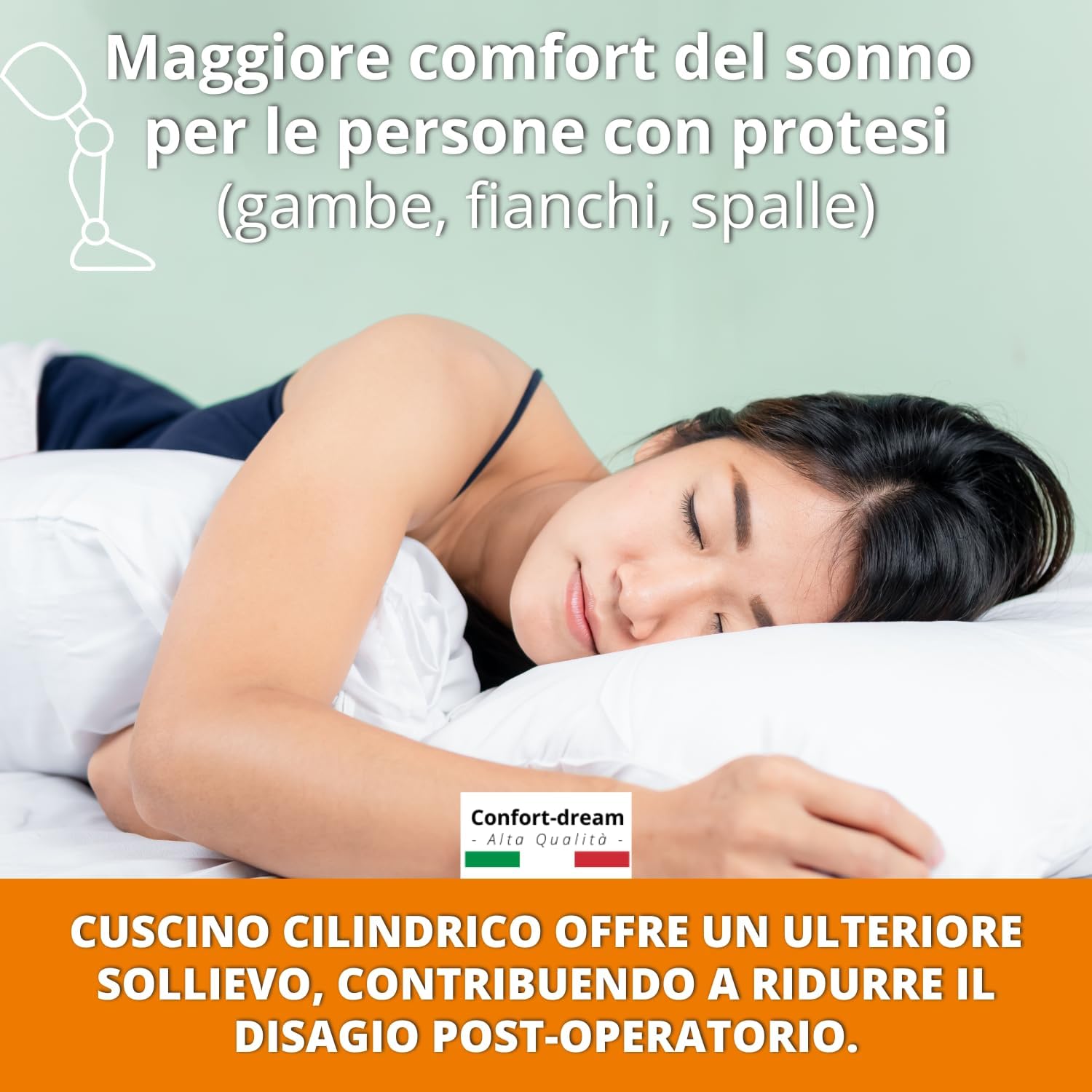 Cuscino Cilindrico Fisioterapia Cuscino Tubolare Lungo Cilindro Tubo Cervicale Nackenrolle Memory Foam Lombare Cuscino Rotolo Poggiatesta Tubolari Dormire Letto Divano Salsicciotto Adulti (160 cm) - immagine 3