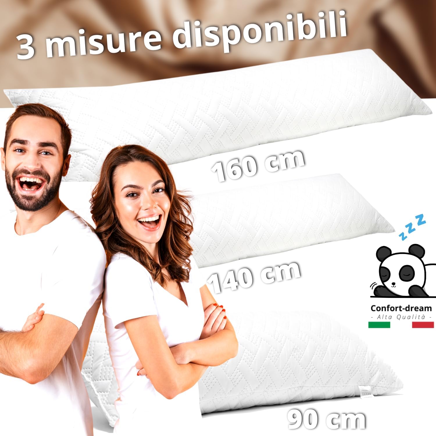 Cuscino Cilindrico Fisioterapia Cuscino Tubolare Lungo Cilindro Tubo Cervicale Nackenrolle Memory Foam Lombare Cuscino Rotolo Poggiatesta Tubolari Dormire Letto Divano Salsicciotto Adulti (160 cm) - immagine 5