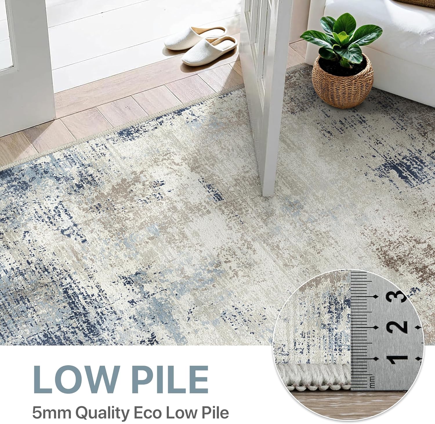 Beimo Tappeto Salotto Pelo Corto Moderno, Blu Inchiostro - immagine 3