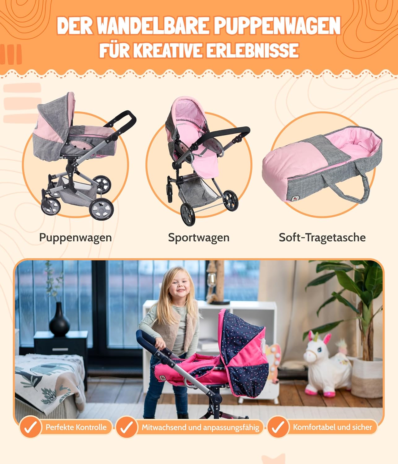 Bayer Chic 2000 587-15 - Passeggino Bambole Jara 2 in 1 - immagine 2