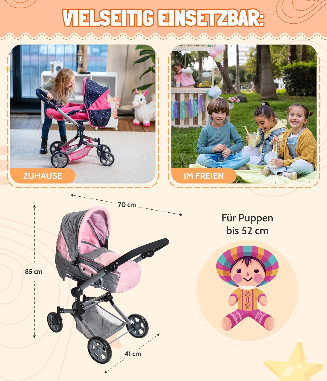 Bayer Chic 2000 587-15 - Passeggino Bambole Jara 2 in 1 - immagine 4