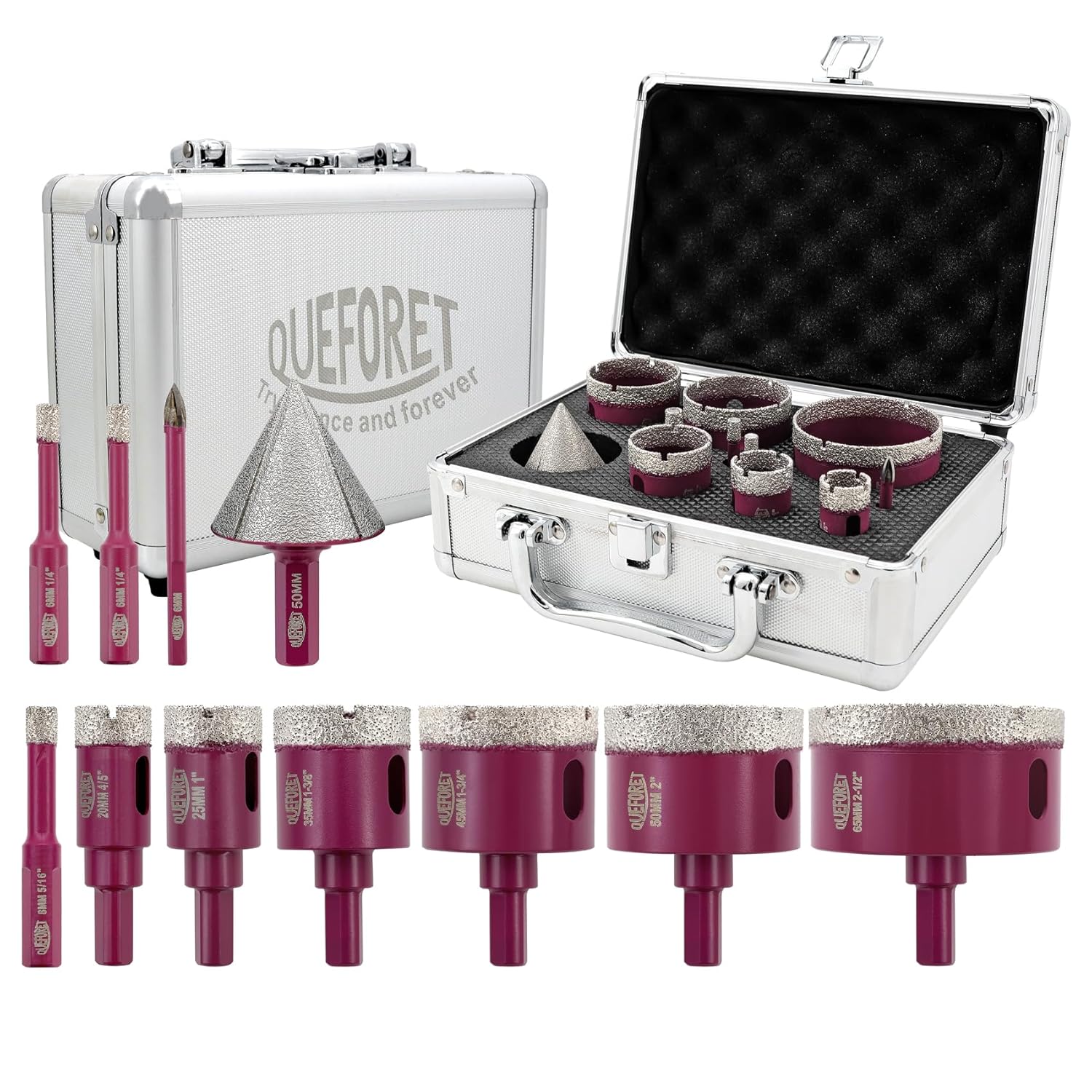 Queforet Punte Diamantate Gres Porcellanato 11 Pezzi - immagine 1