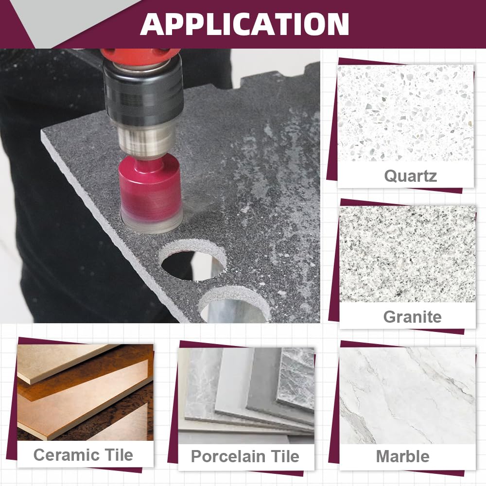 Queforet Punte Diamantate Gres Porcellanato 11 Pezzi - immagine 3