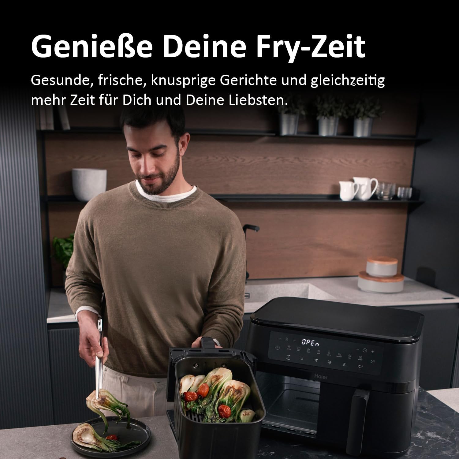 Haier Friggitrice ad Aria Calda 11L, 2 Camere - immagine 8