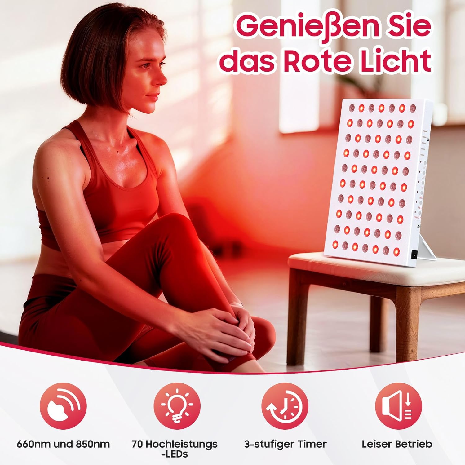 Lampada a Infrarossi 70 LED con Timer e Stand - immagine 5