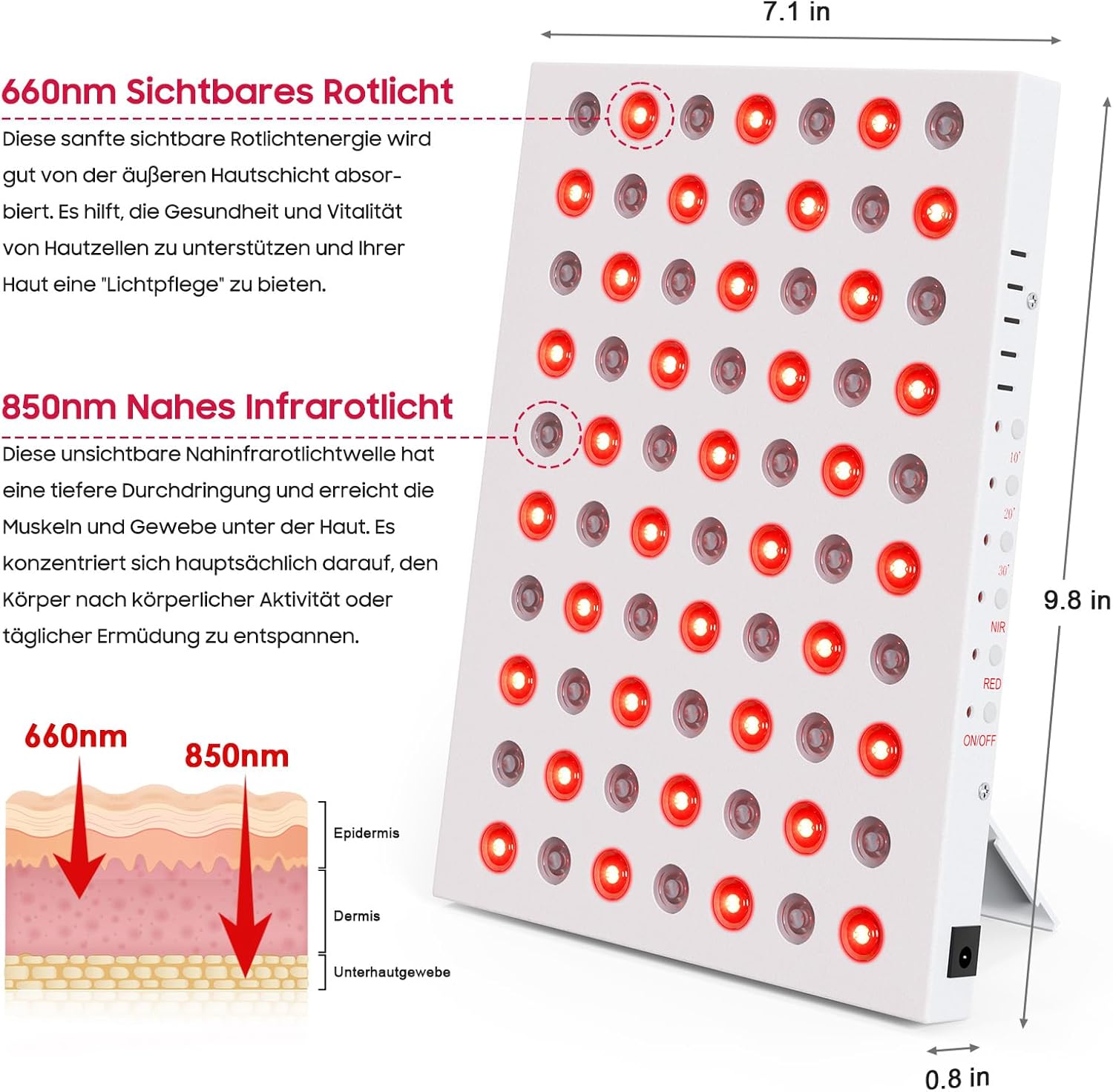 Lampada a Infrarossi 70 LED con Timer e Stand - immagine 6