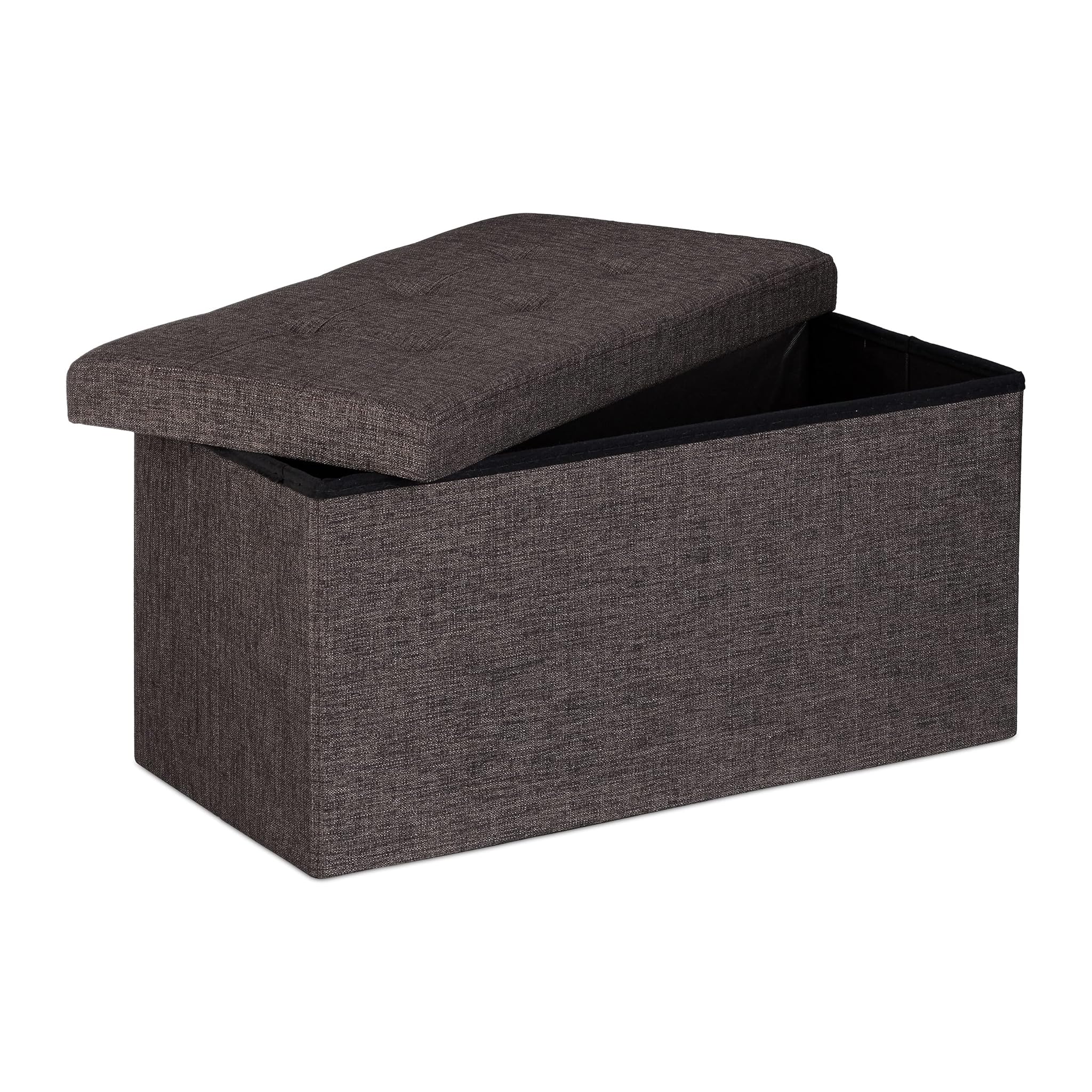 Relaxdays Pouf con Contenitore XL 36x76x38 cm, Marrone