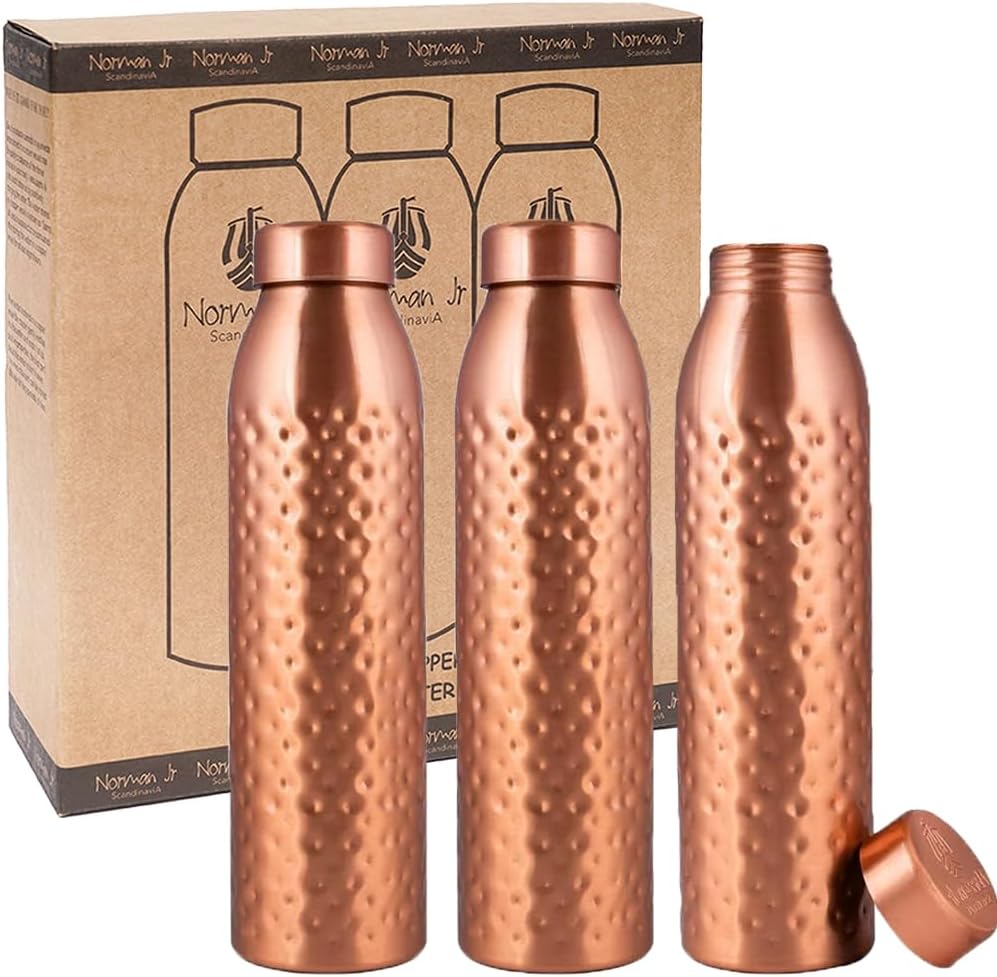 Norman Jr Bottiglia d'Acqua in Rame Martellata 1L (3 pezzi) - immagine 1