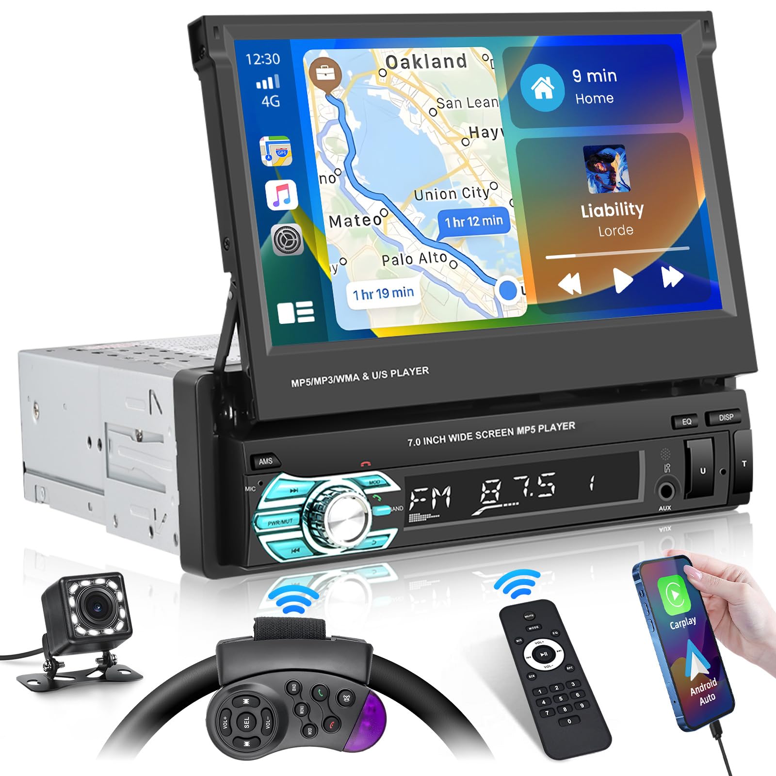 Inefala Autoradio 1 Din Carplay e Android Auto 7 Pollici