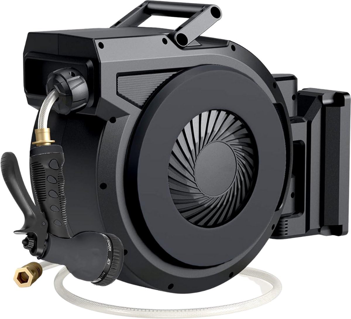 Coolhome Tubo da Giardino con Rullo 38+2m, Nero