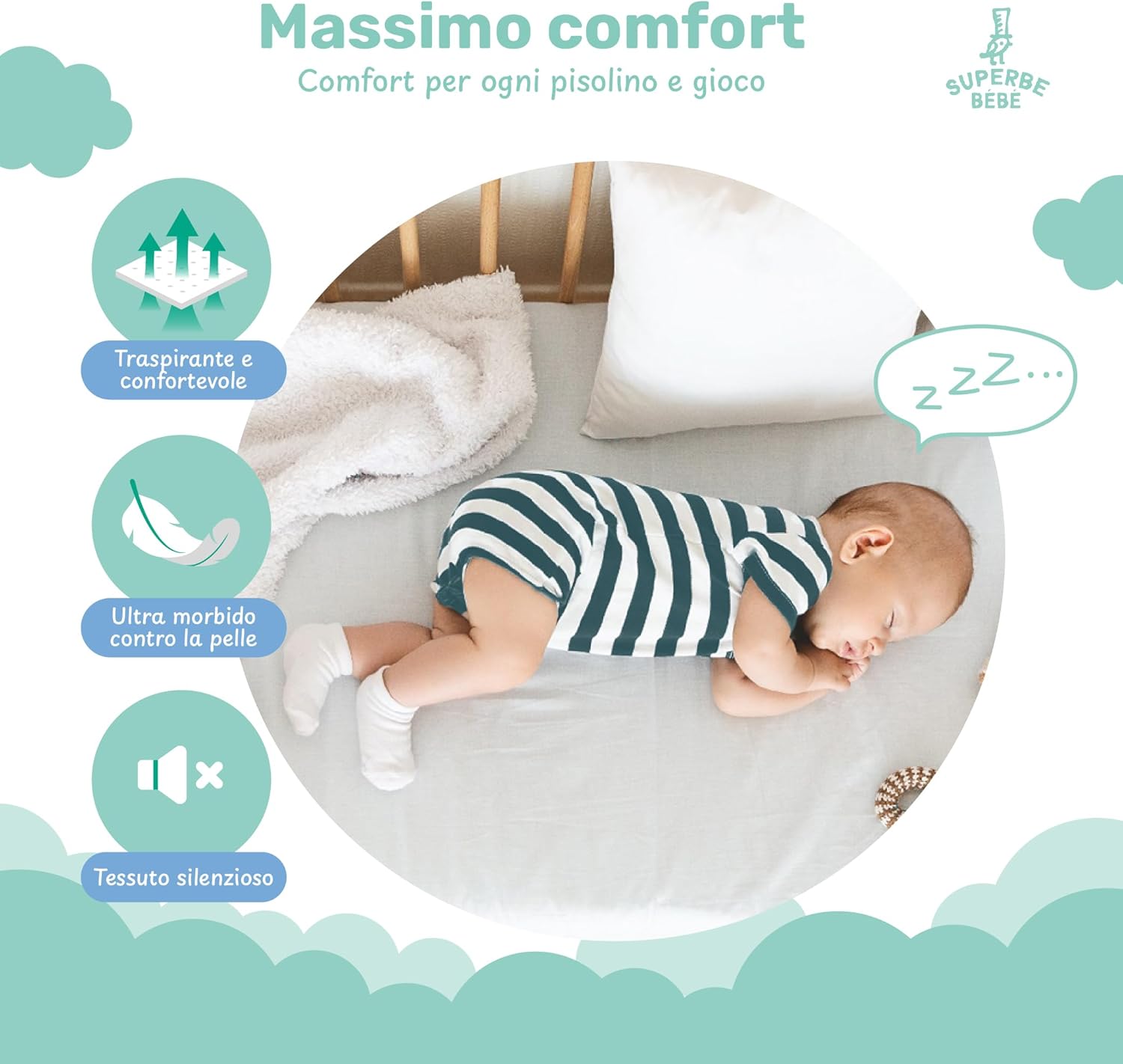 Coprimaterasso Impermeabile Lettino 70x140 - immagine 3