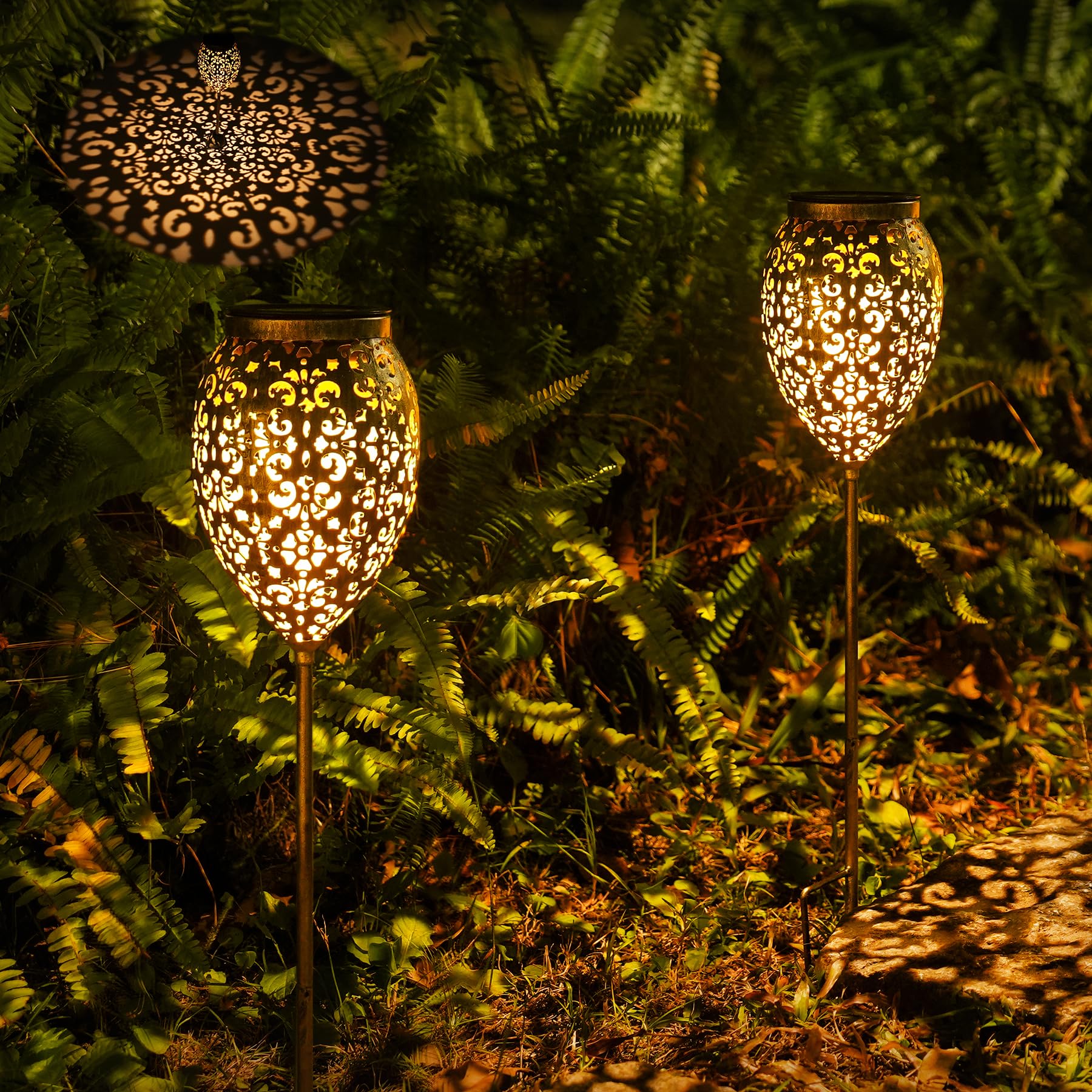 Joycreator 2 Lampade Solari da Giardino in Metallo