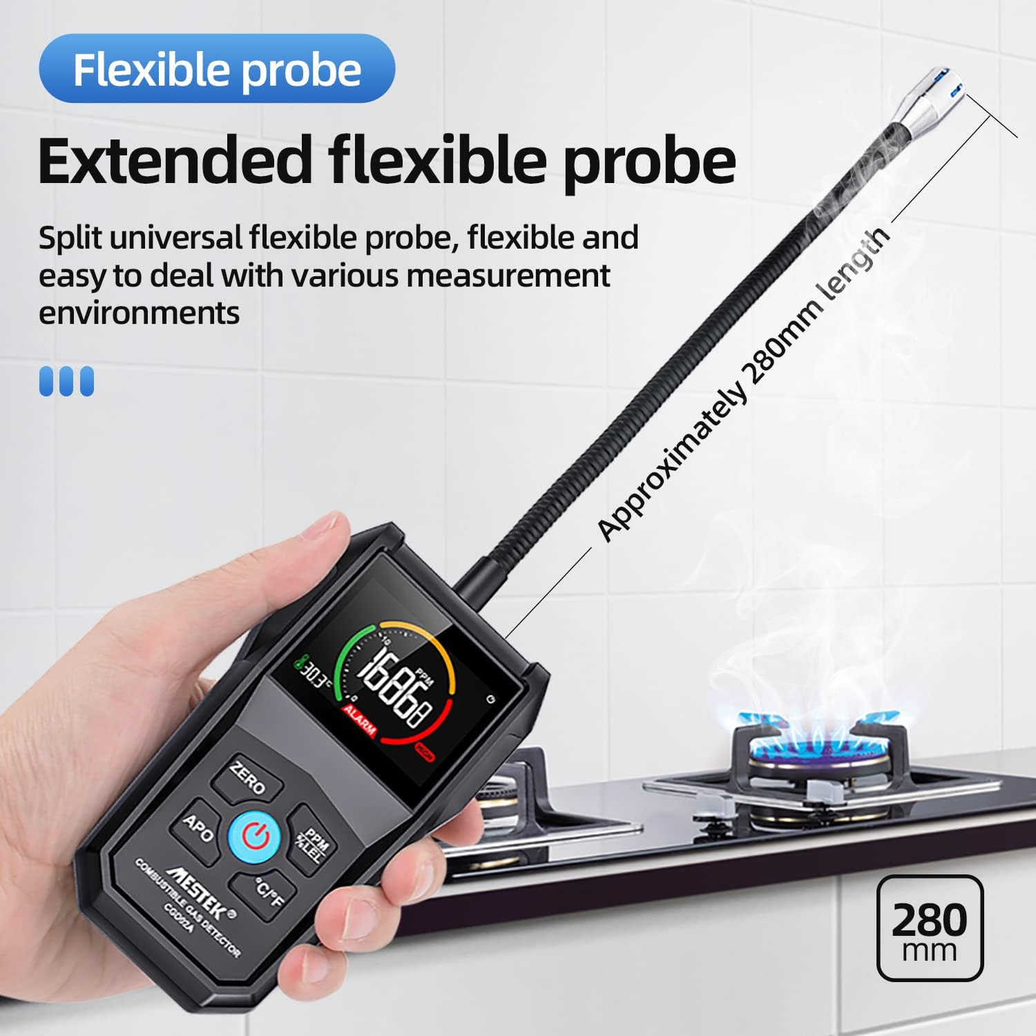 Rilevatore Gas Metano Carbone Propano GPL Portatile - immagine 3