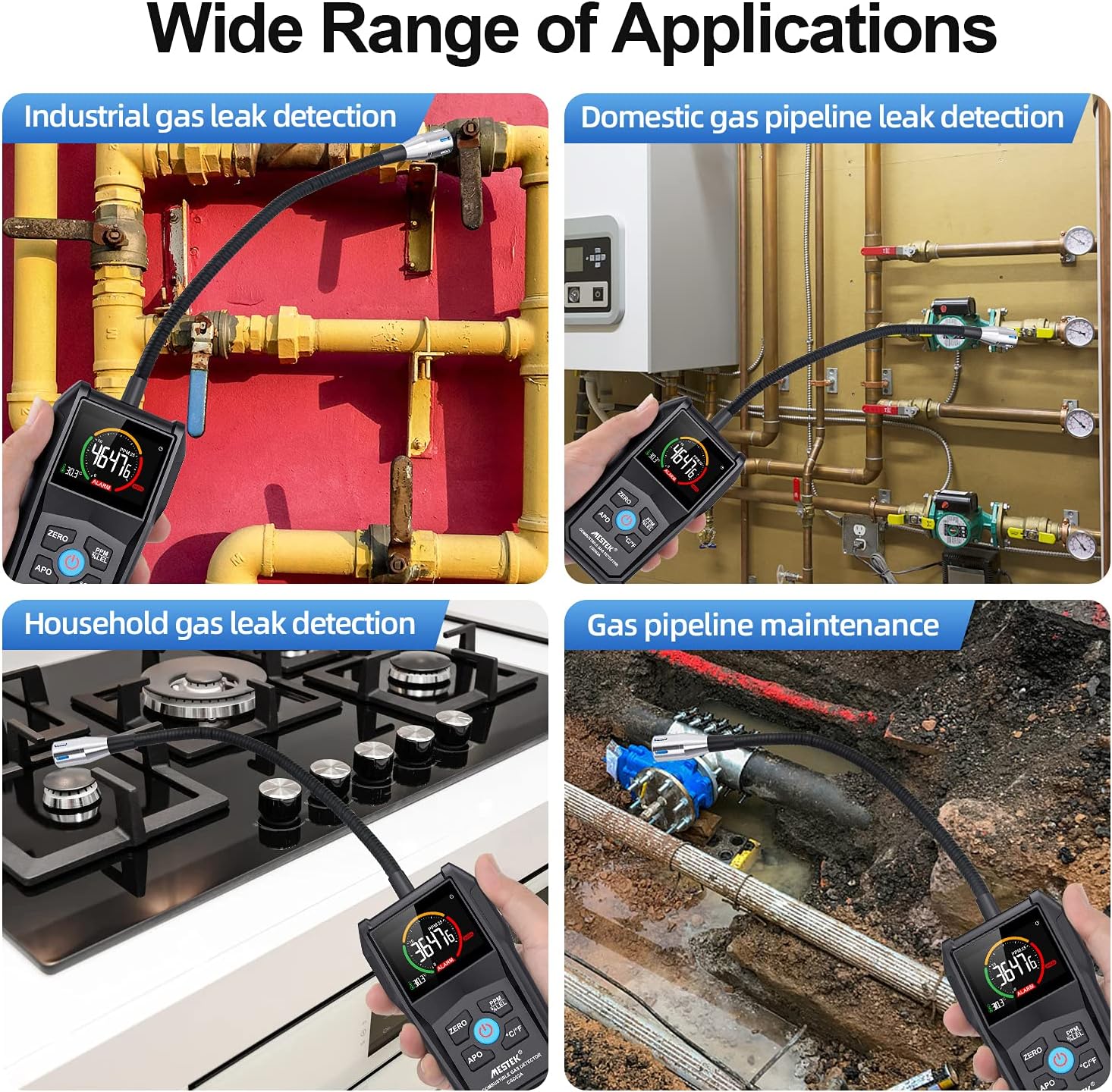 Rilevatore Gas Metano Carbone Propano GPL Portatile - immagine 8
