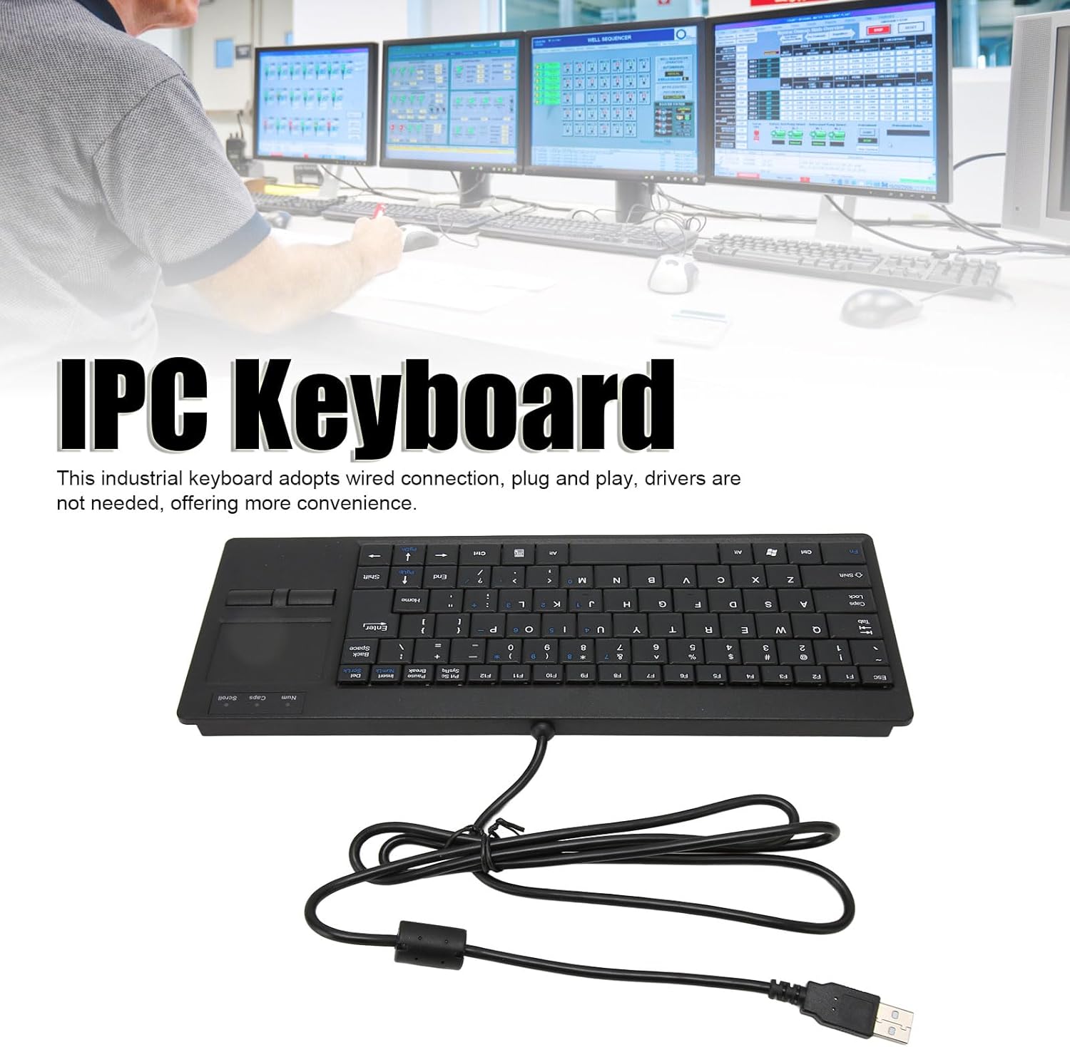 Vikye Tastiera Industriale Cablata con Touchpad - immagine 2