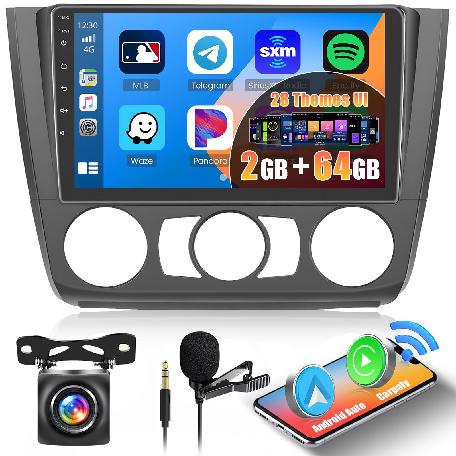 Inefala Autoradio Android 15 2G+64G 9 Pollici per BMW