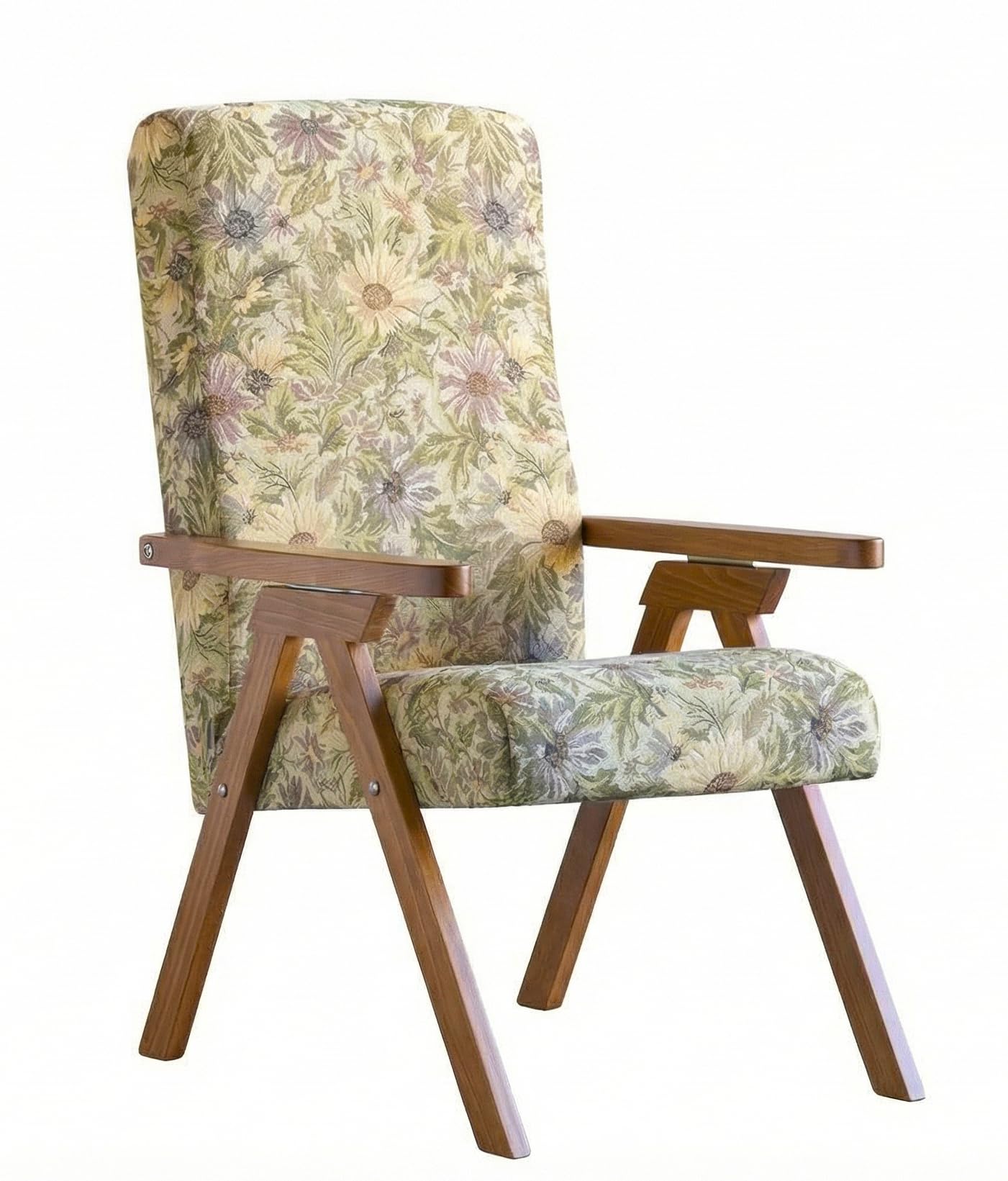 POLTRONA relax FIAMMETTA imbottita, 3 posizioni, tessuto Fiorato Gobelin Scuro