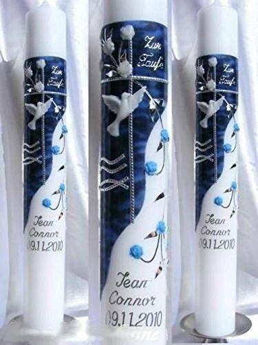 VT-25 - Candela per battesimo, 400/40 mm, con accessori per scrivere