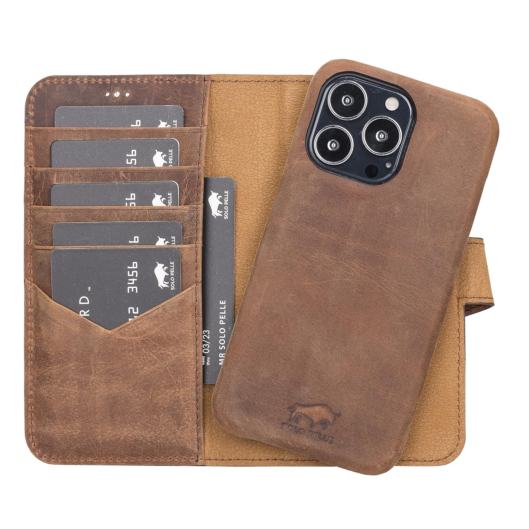 Solo Pelle Custodia 2 in 1 per iPhone 13 Pro (6.1")