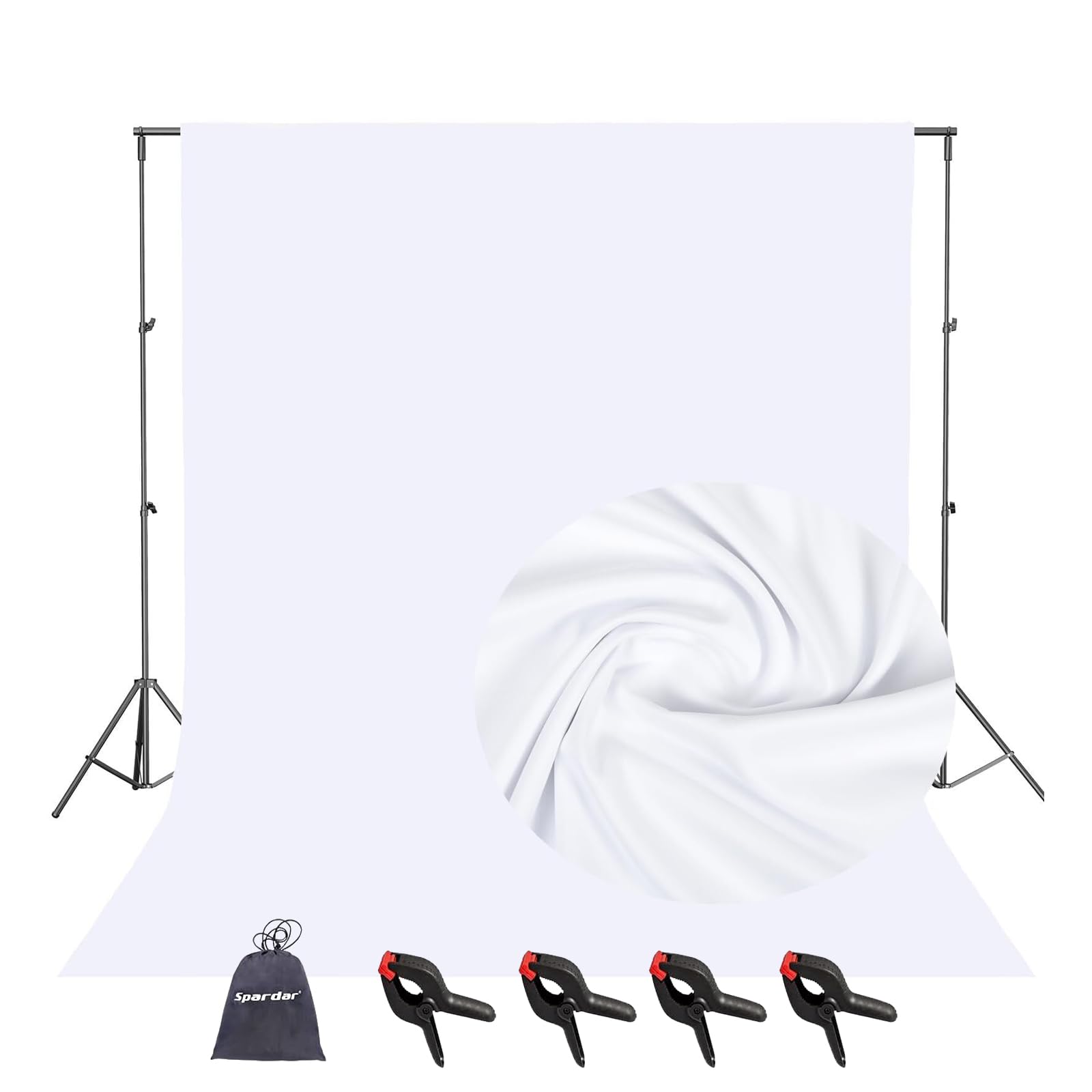 Sfondo Fotografico 3 x 4,5M Telo Bianco in Cotone