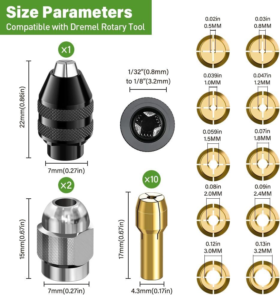 15 Mandrini per Dremel da 0,8mm a 3,2mm - immagine 4